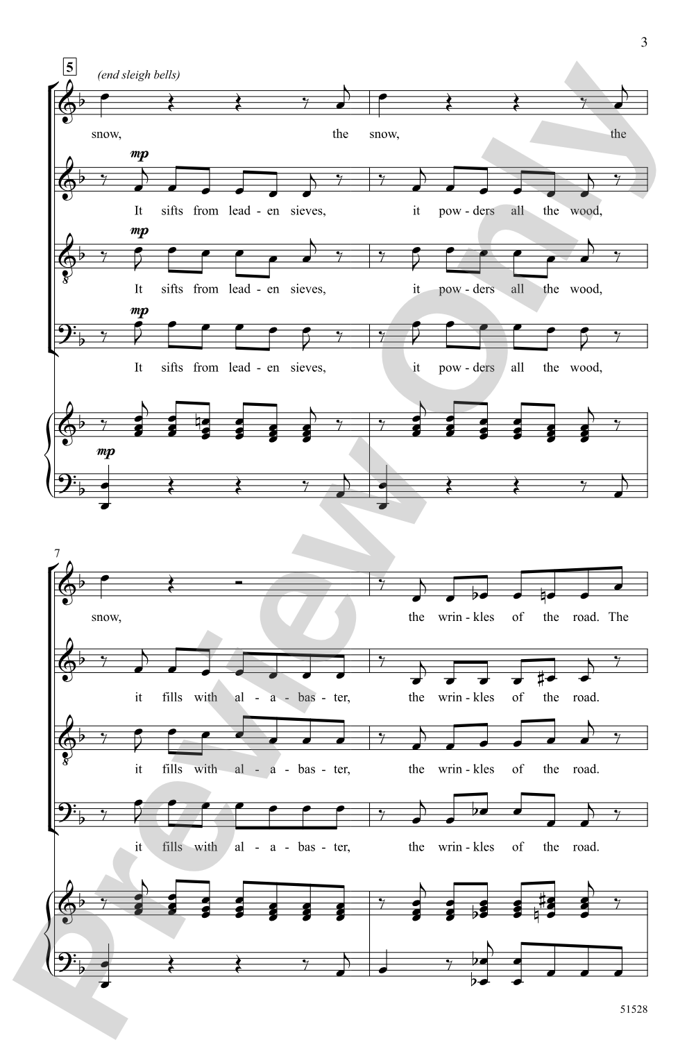 The Snow: SATB Choral Octavo