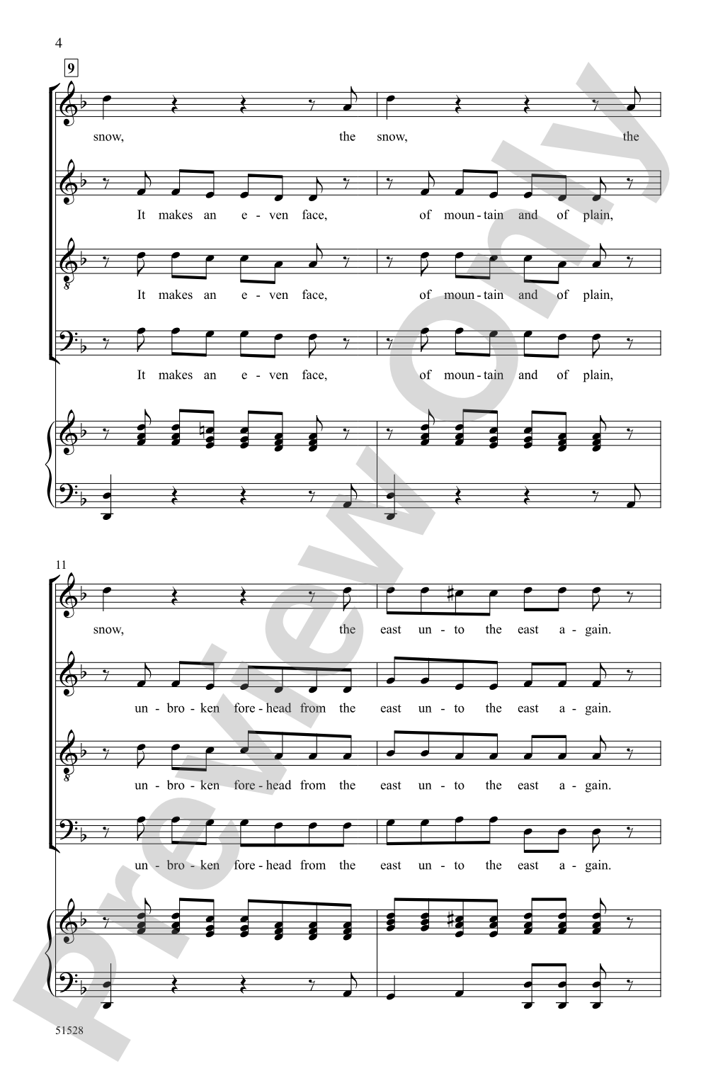 The Snow: SATB Choral Octavo