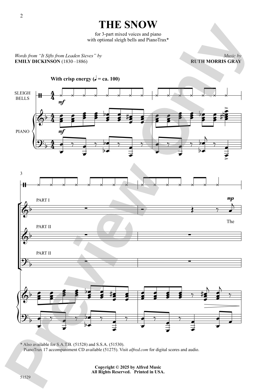 The Snow: 3-Part Mixed Choral Octavo