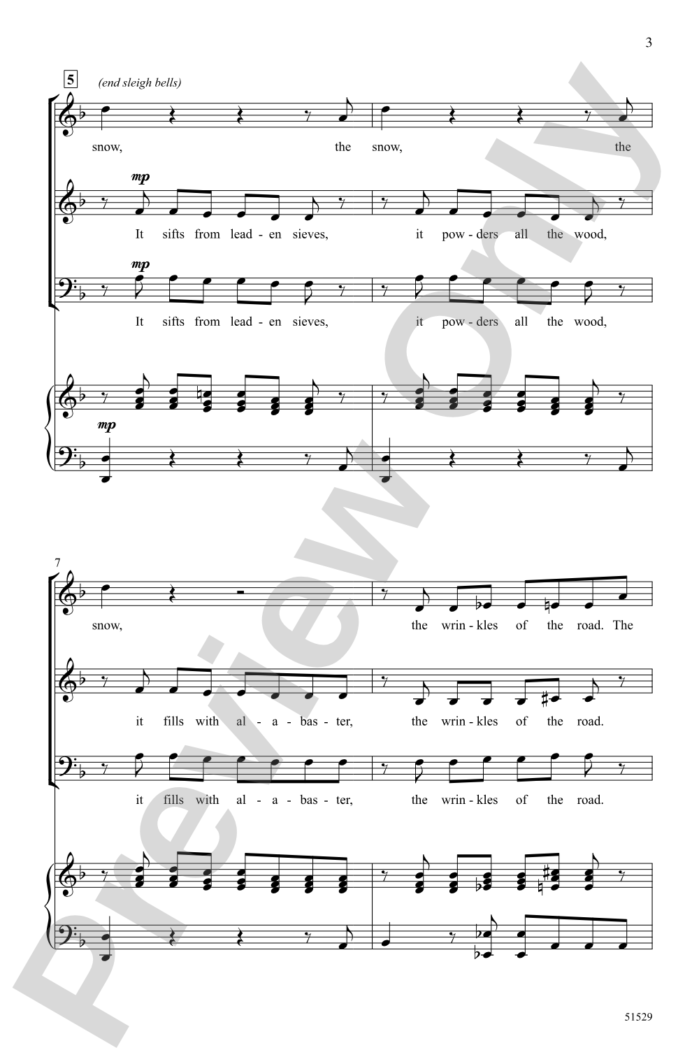 The Snow: 3-Part Mixed Choral Octavo