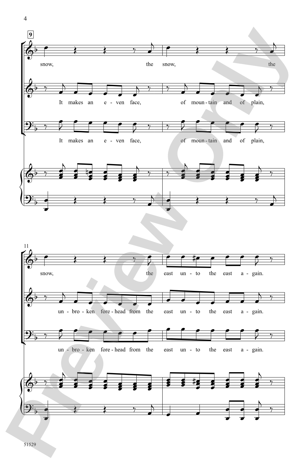 The Snow: 3-Part Mixed Choral Octavo