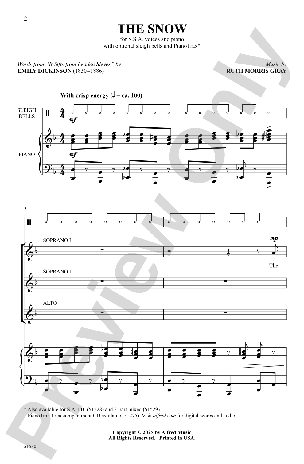The Snow: SSA Choral Octavo