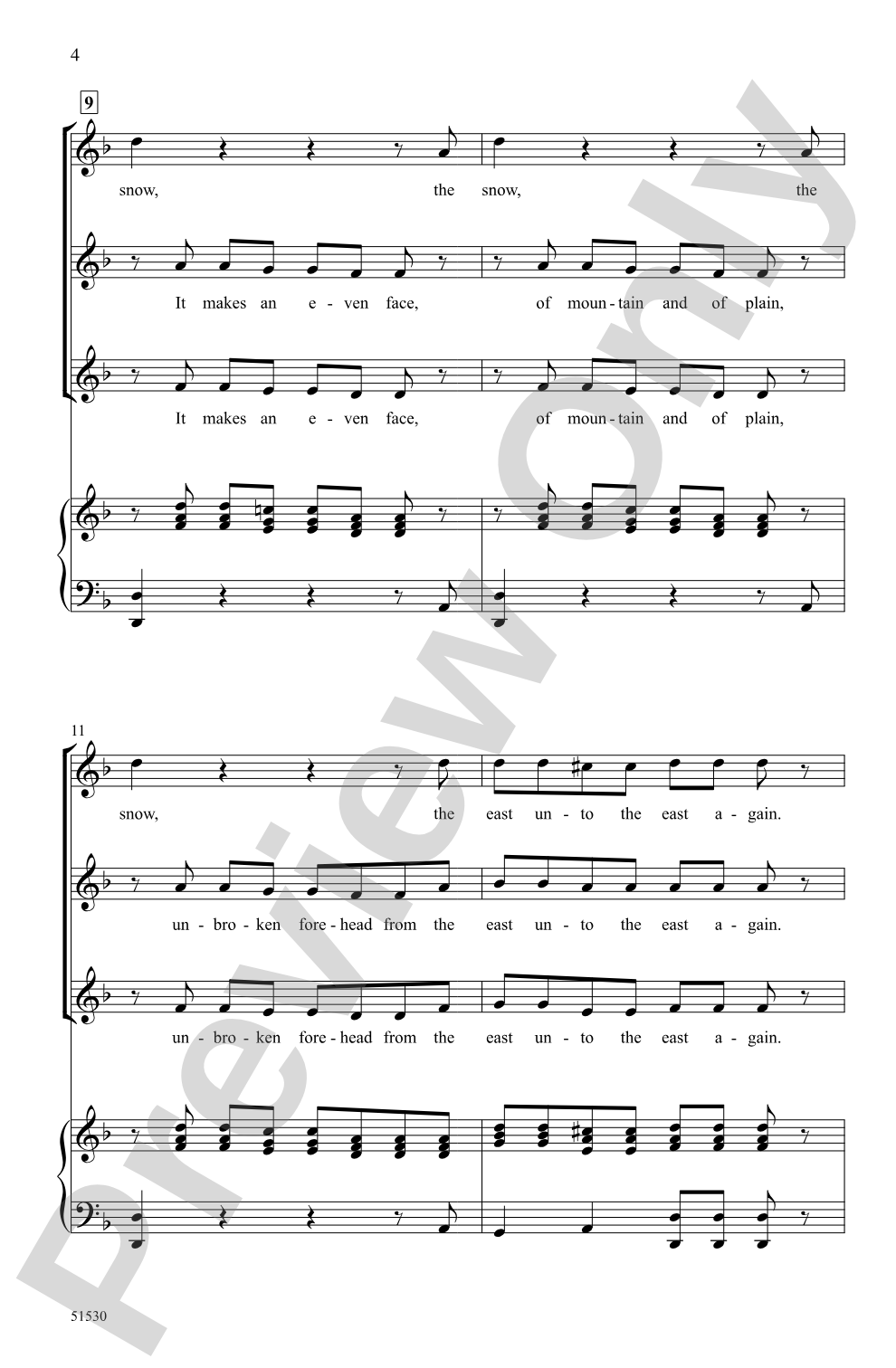 The Snow: SSA Choral Octavo