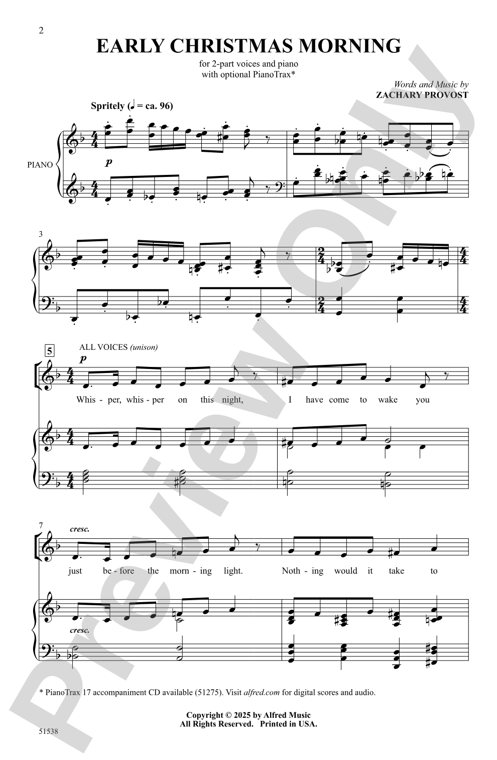 Early Christmas Morning: 2-Part Choral Octavo