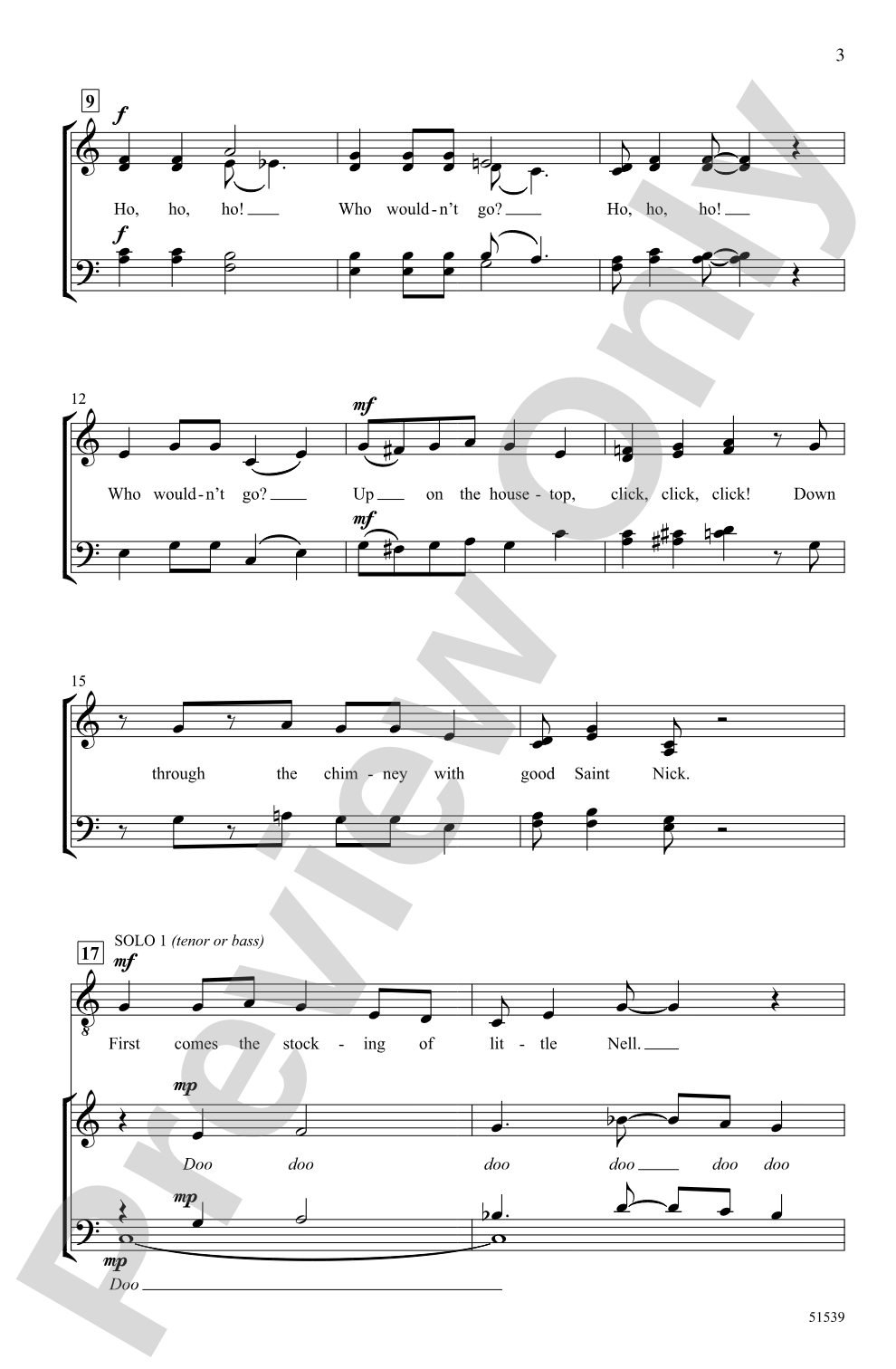 A Saint Nick Jazz Trio: SATB <i>a cappella</i> Choral Octavo