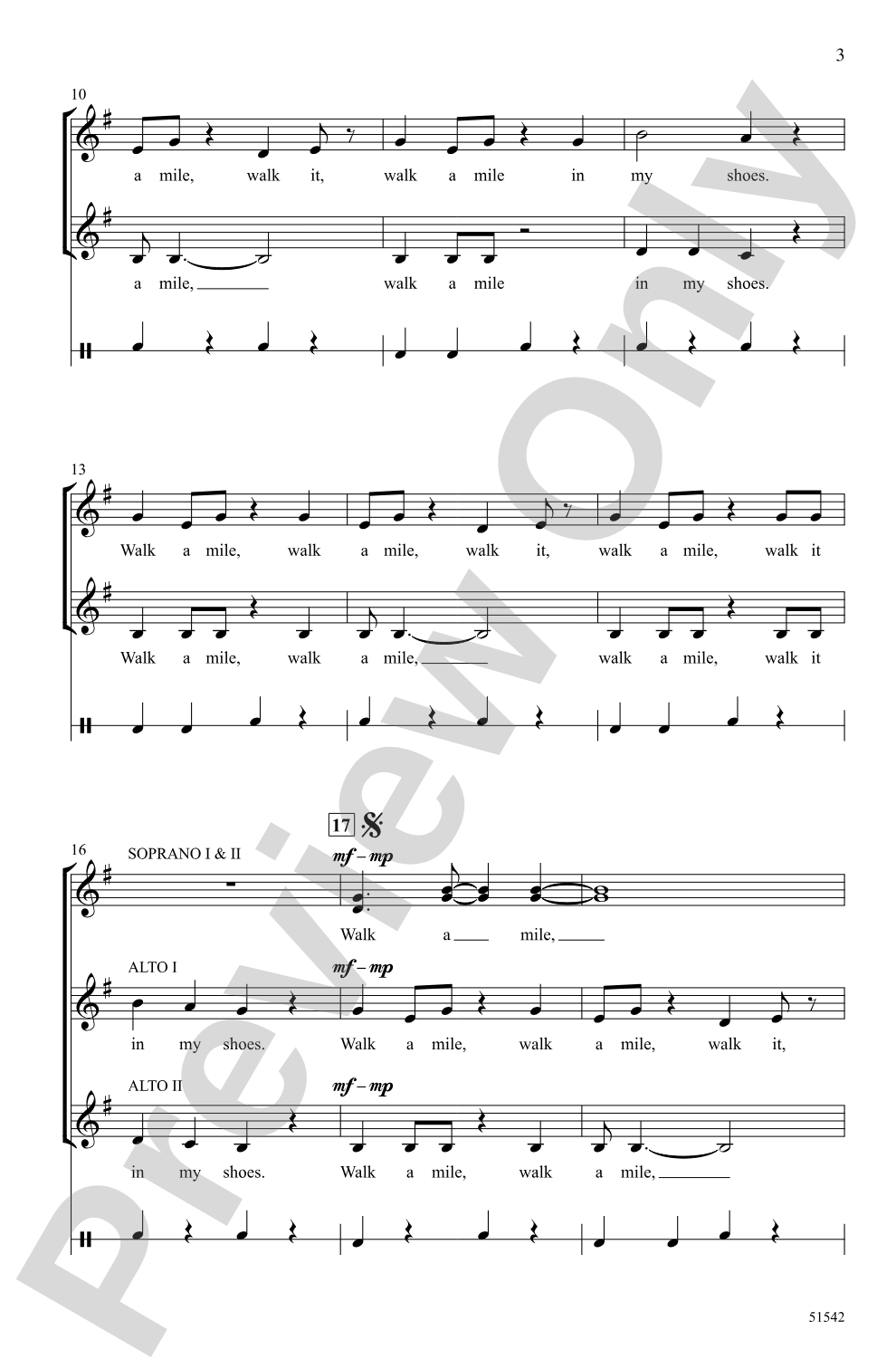 Walk a Mile in My Shoes: SSAA <i>a cappella</i> Choral Octavo