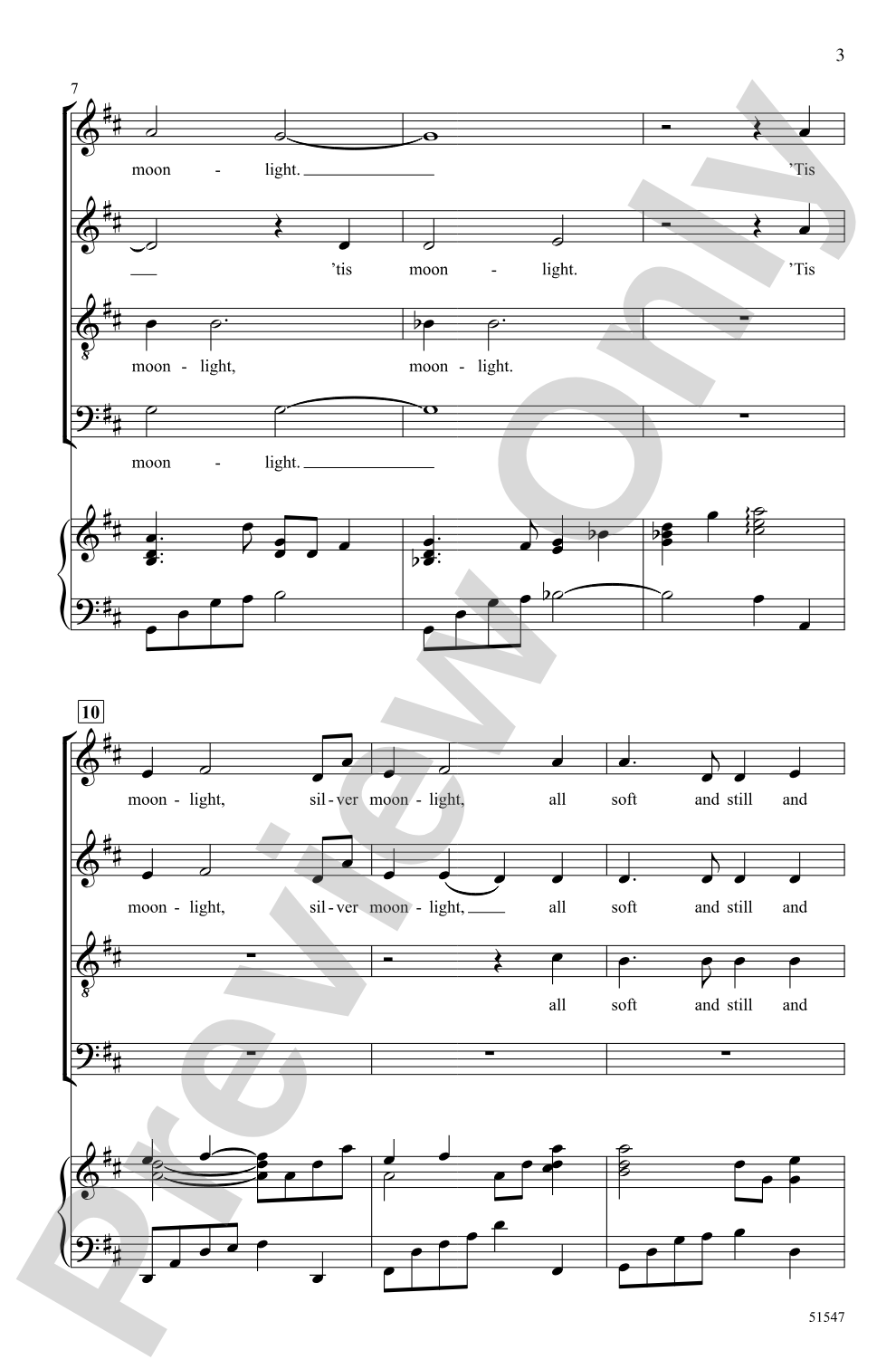 Moonlight: SATB Choral Octavo