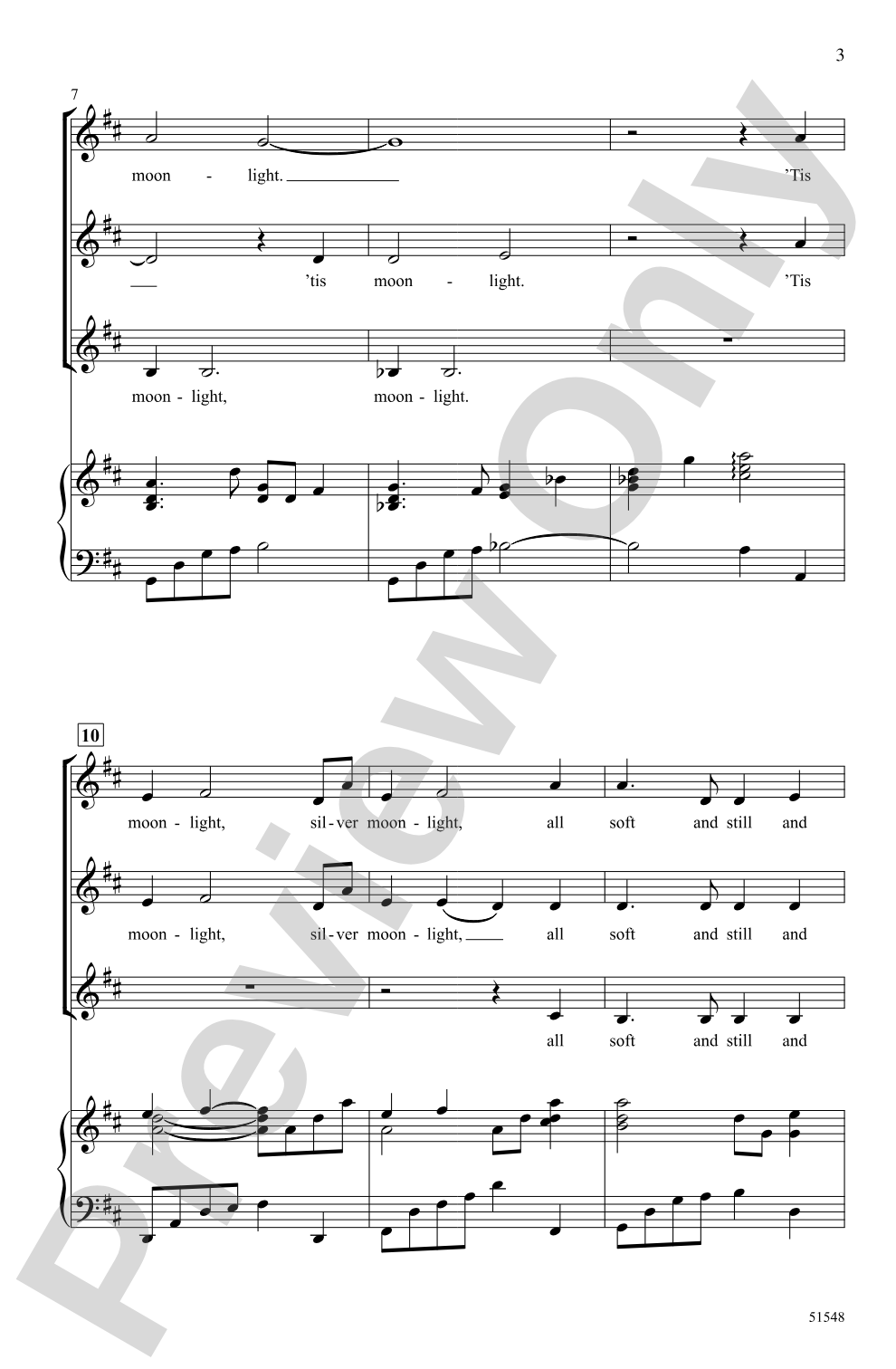 Moonlight: SSA Choral Octavo