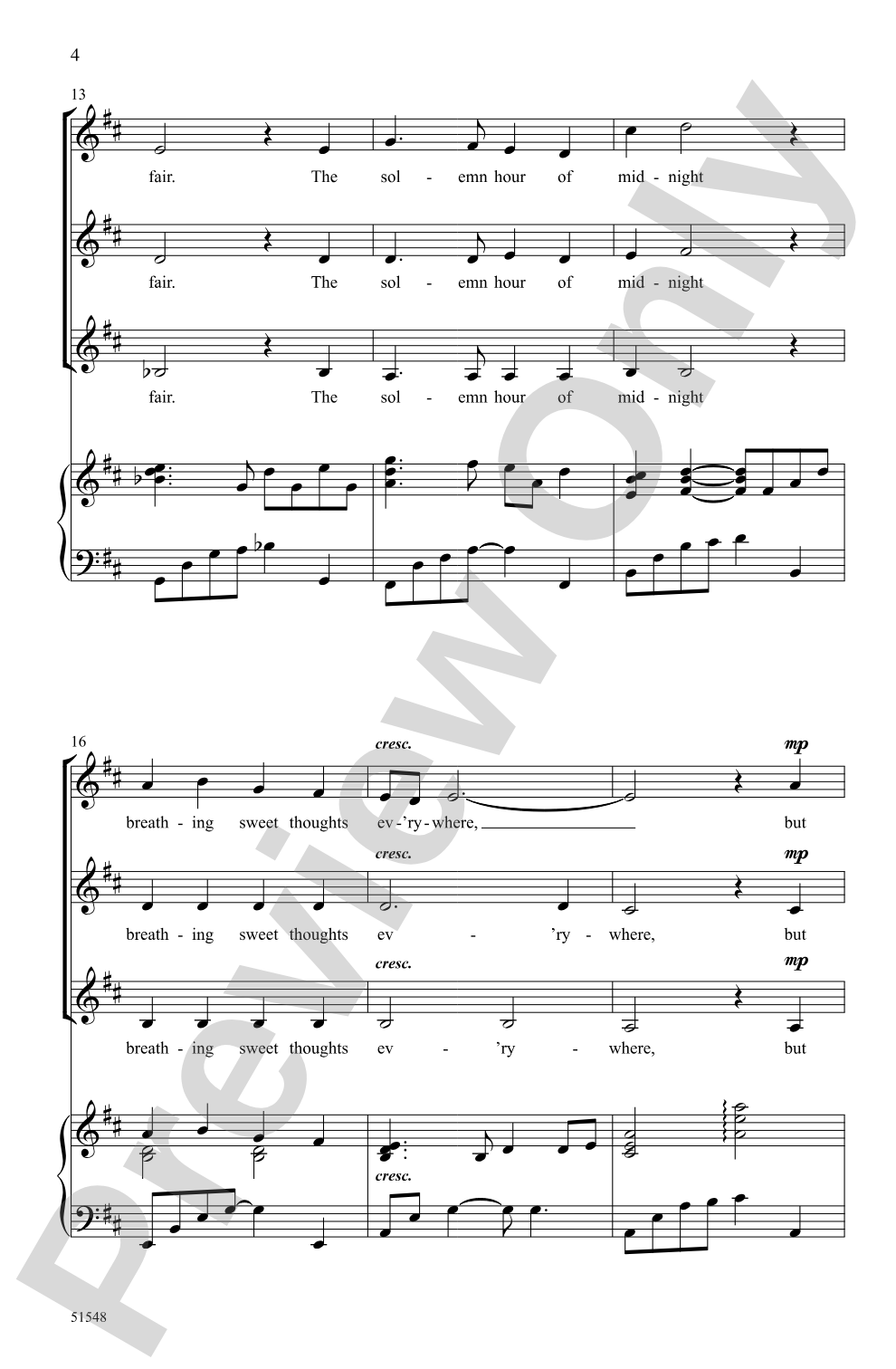 Moonlight: SSA Choral Octavo