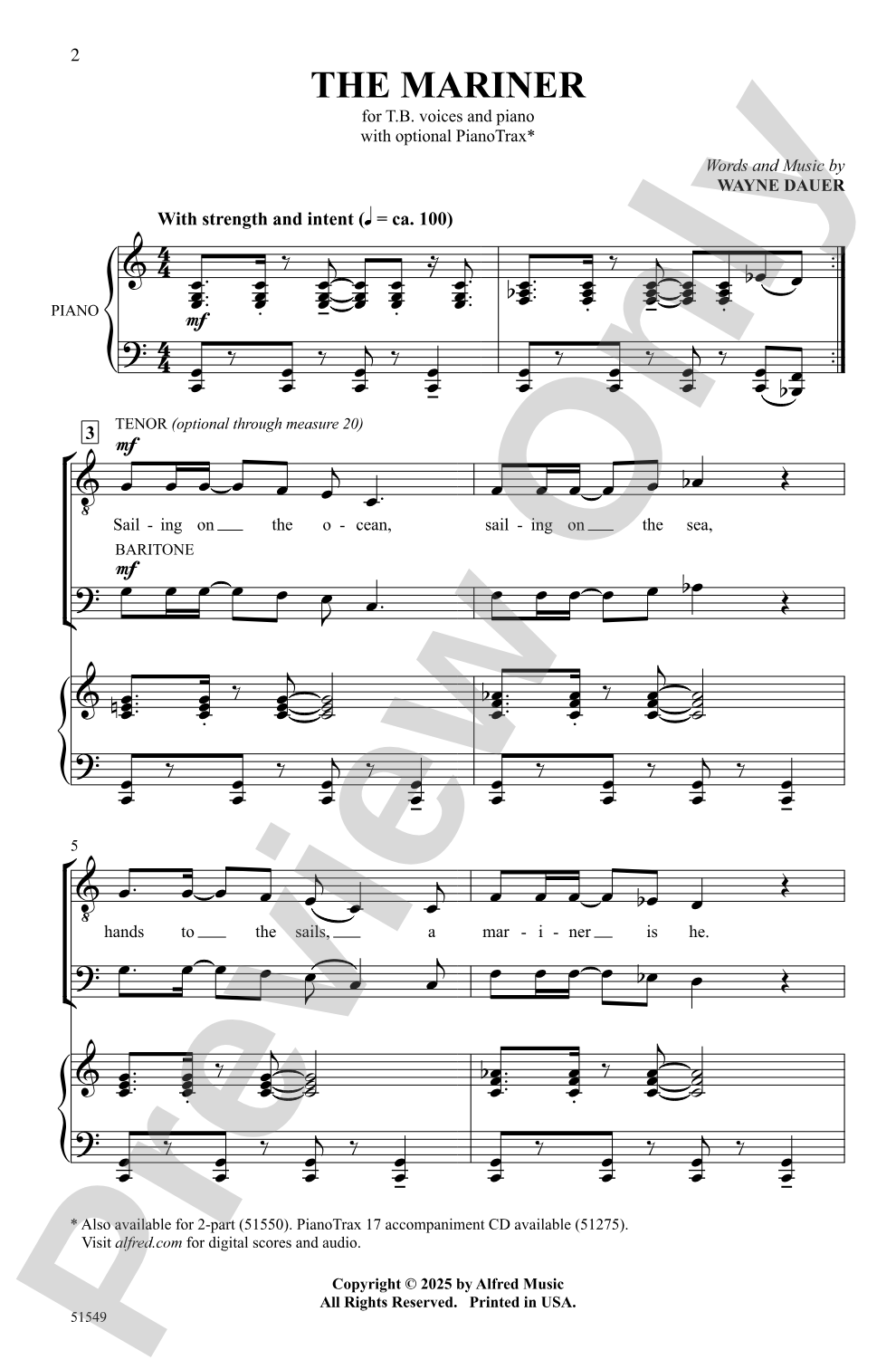 The Mariner: TB Choral Octavo