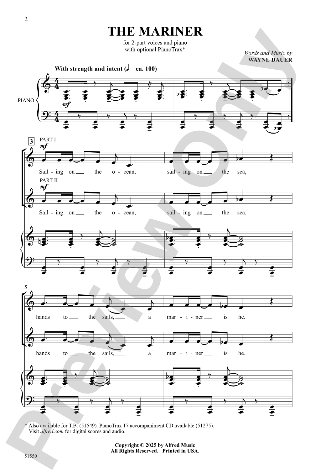 The Mariner: 2-Part Choral Octavo