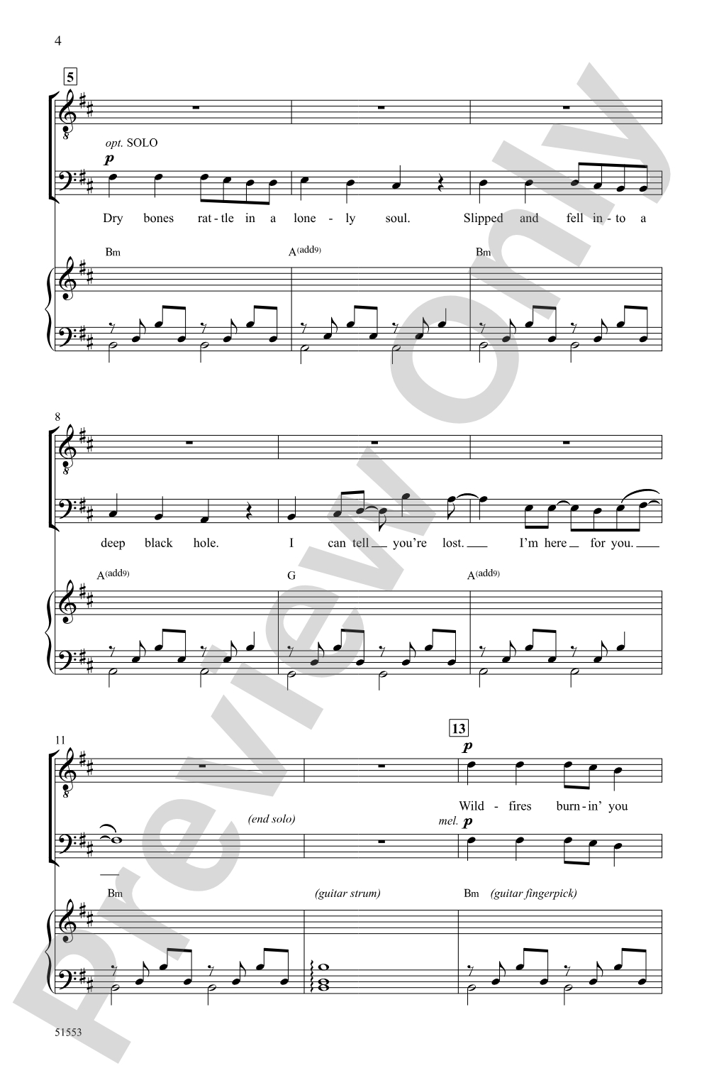 Leave a Light On: TTBB Choral Octavo