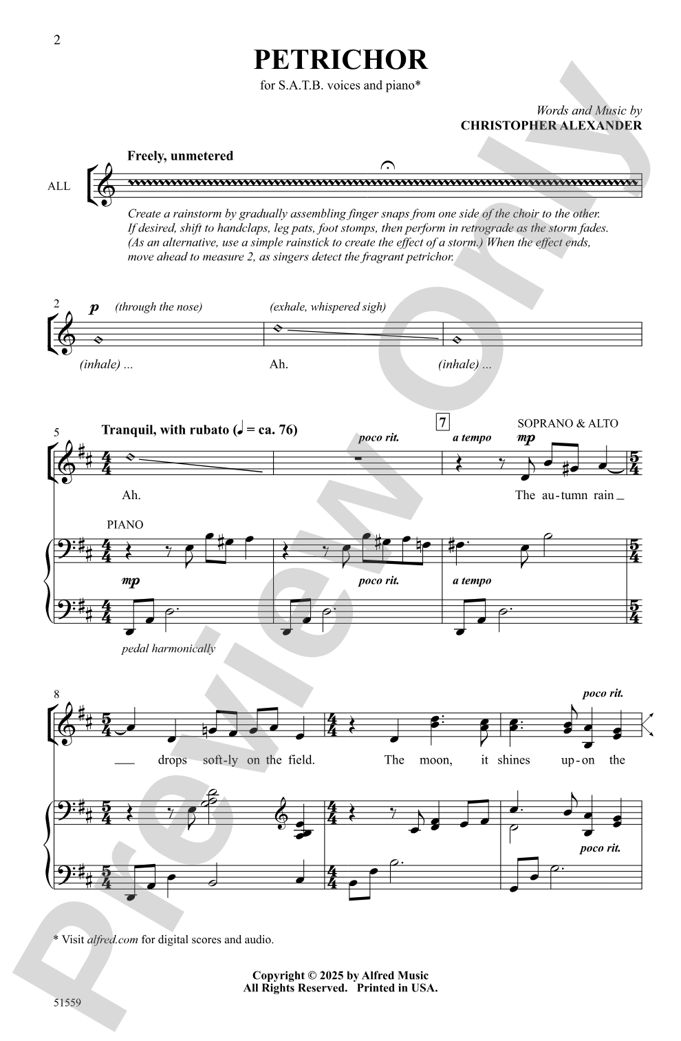 Petrichor: SATB Choral Octavo