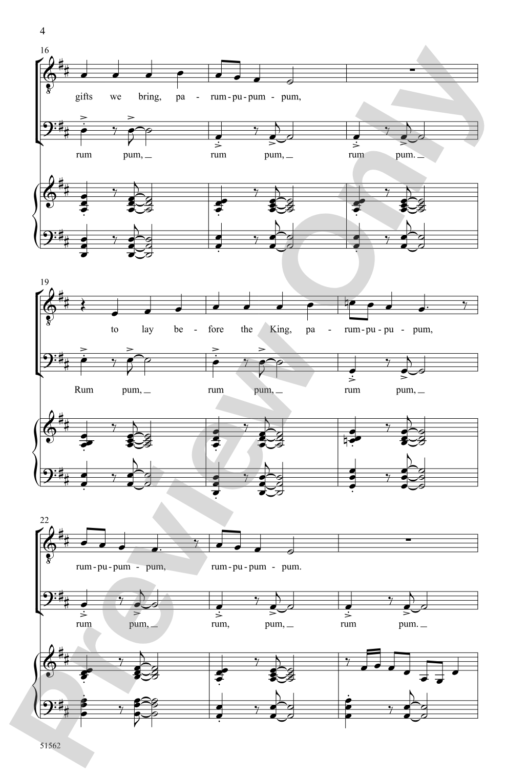 The Little Drummer Boy: TTB Choral Octavo
