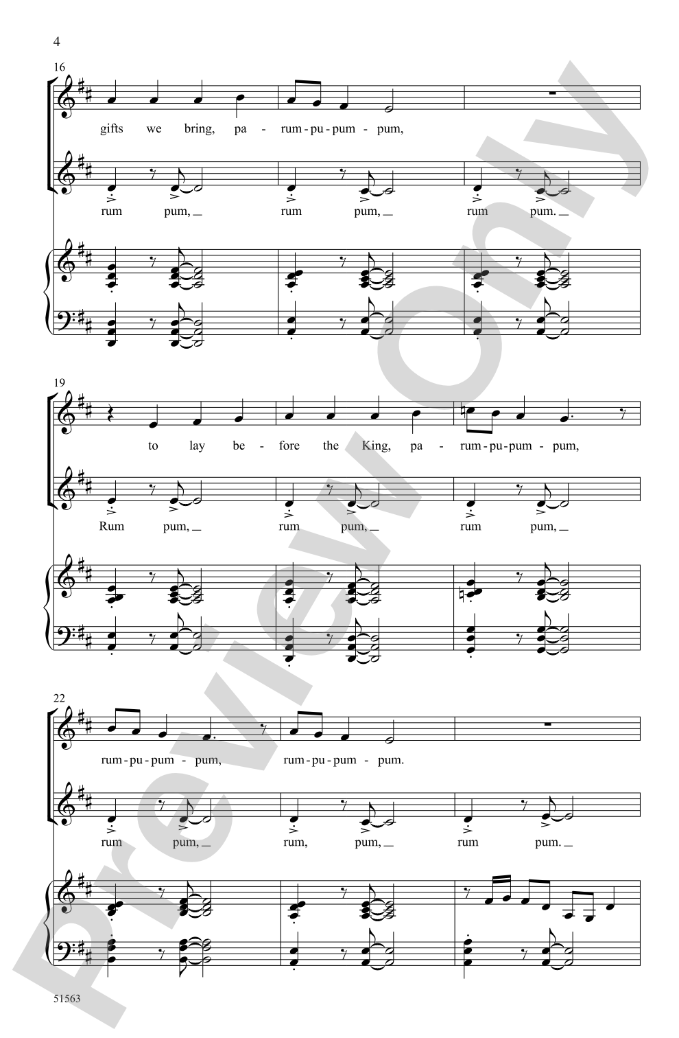 The Little Drummer Boy: 2-Part/SSA Choral Octavo