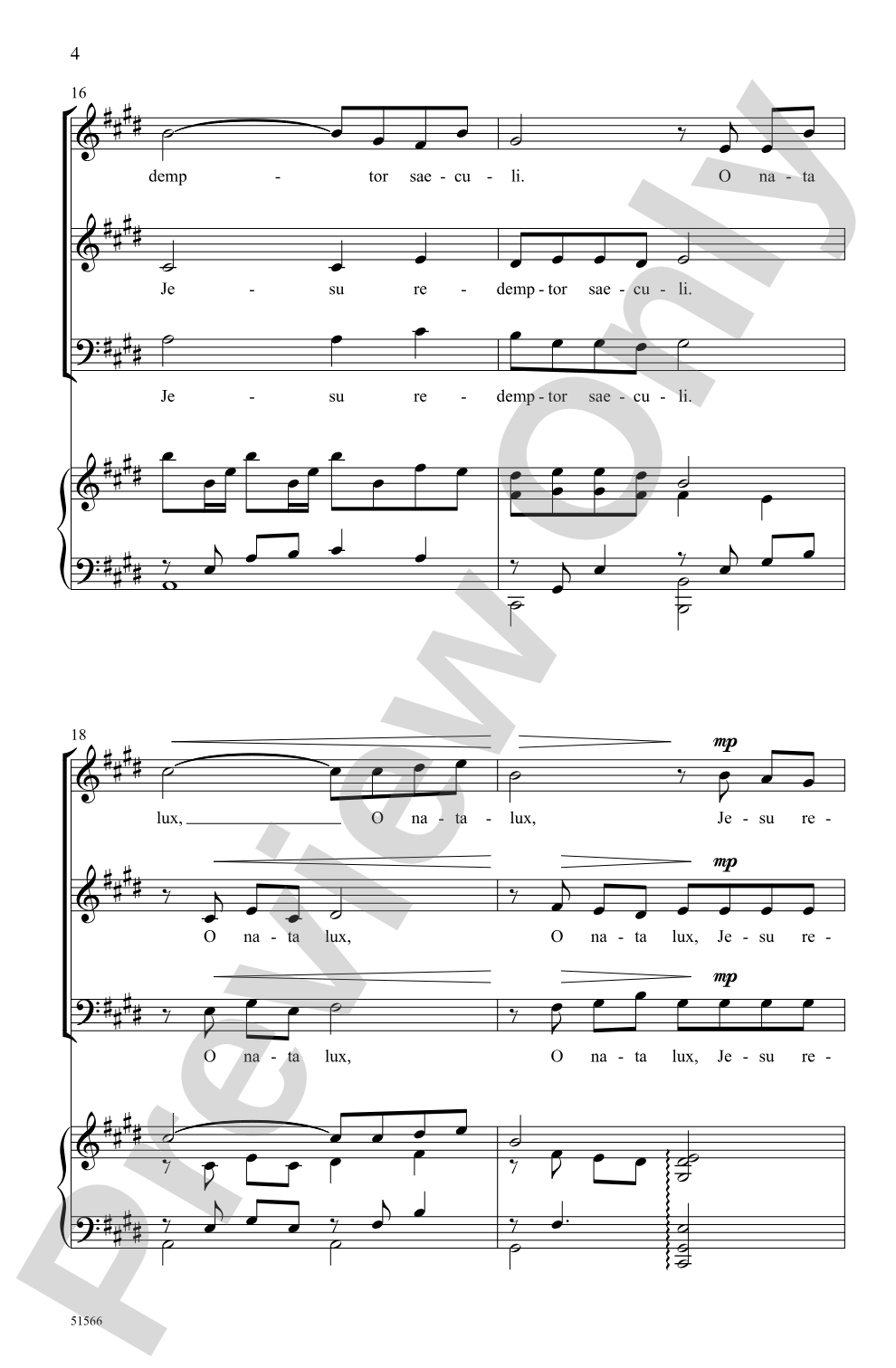 O Nata Lux: SAB Choral Octavo