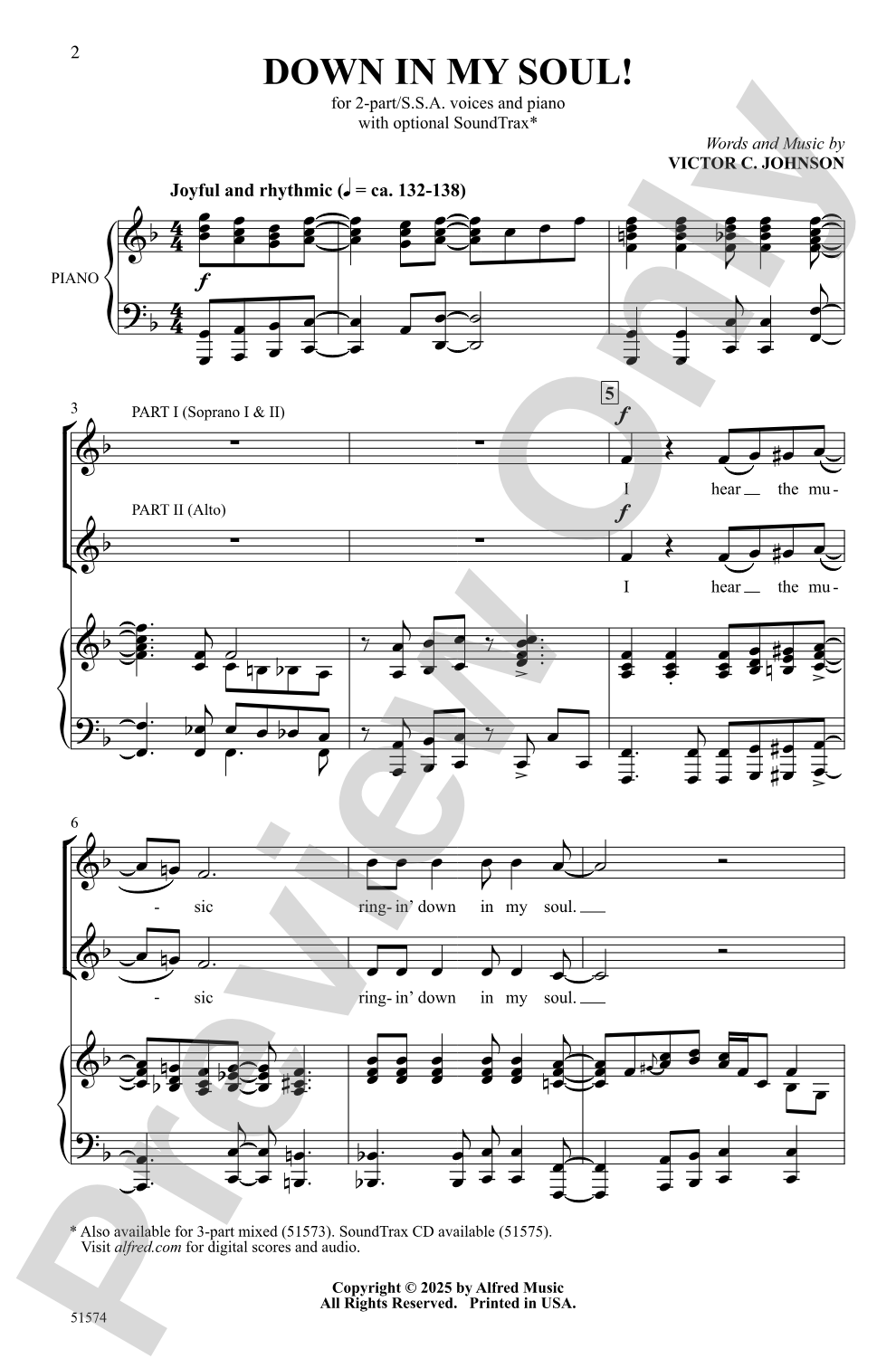Down in My Soul!: 2-Part/SSA Choral Octavo