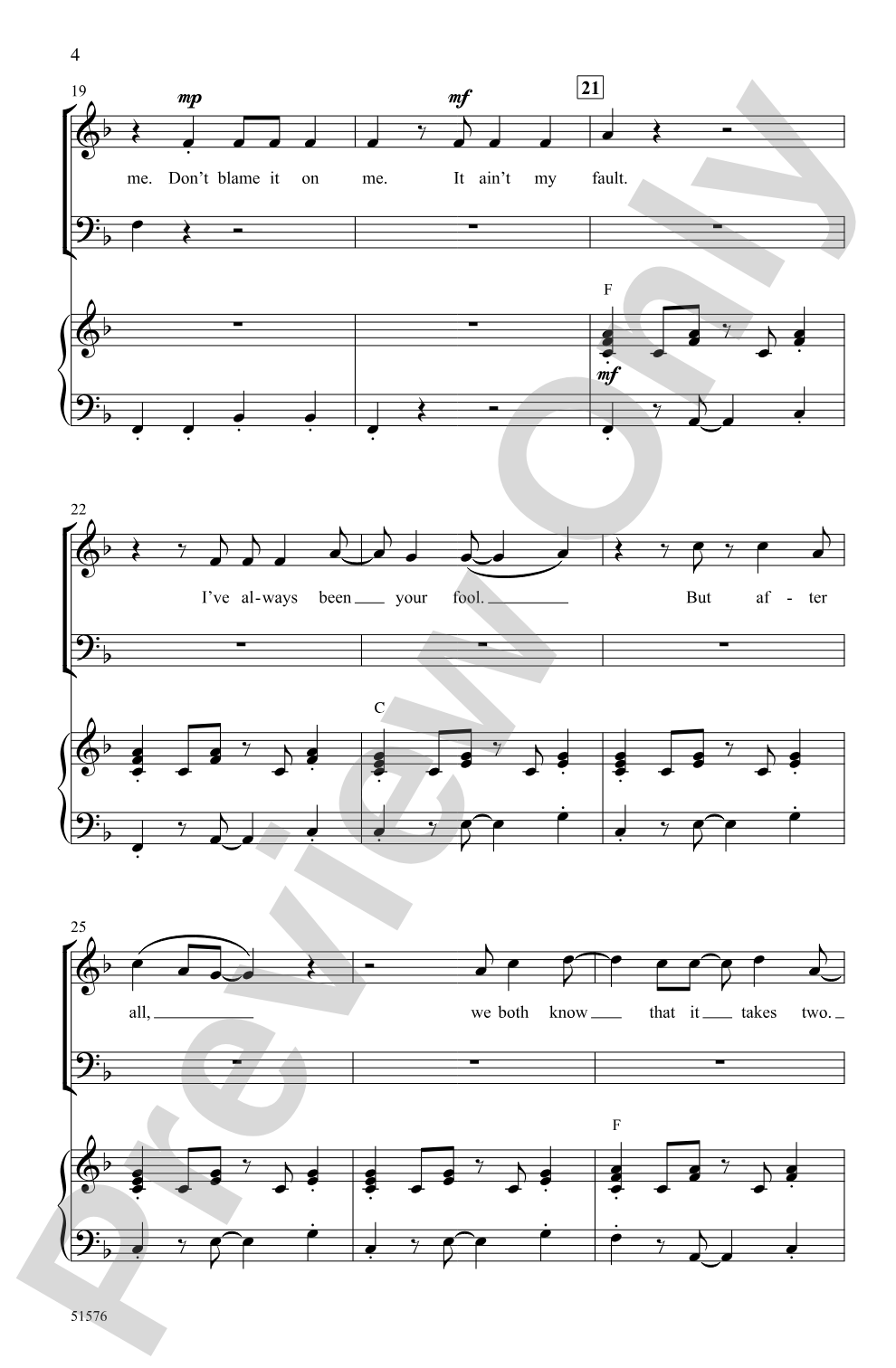 Don't Blame It on Me: SATB Choral Octavo