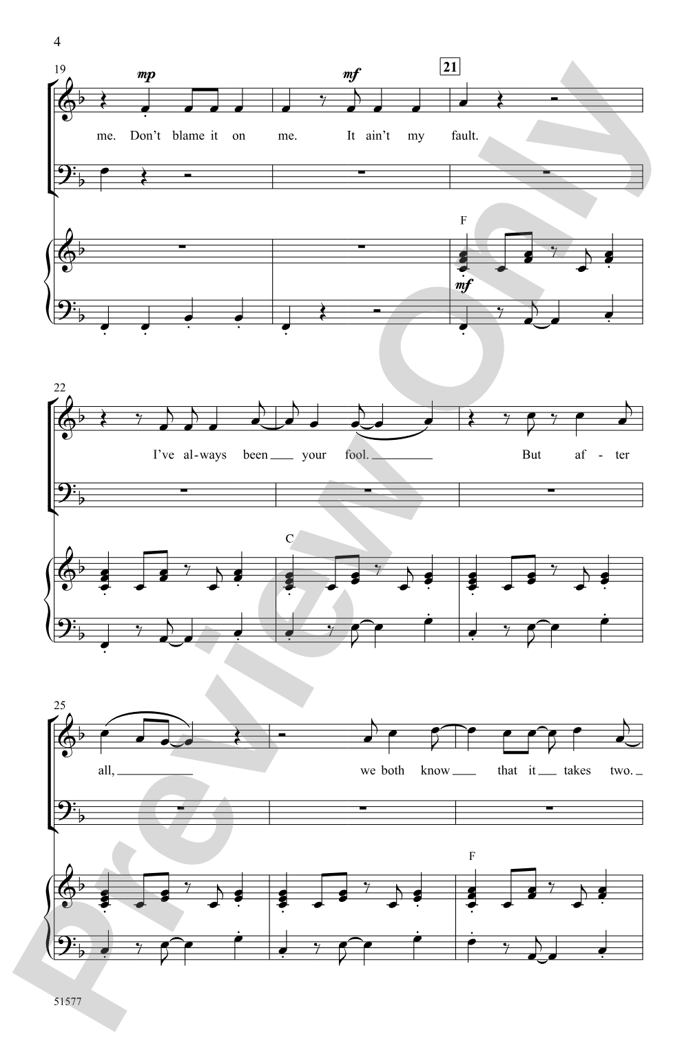 Don't Blame It on Me: SAB Choral Octavo