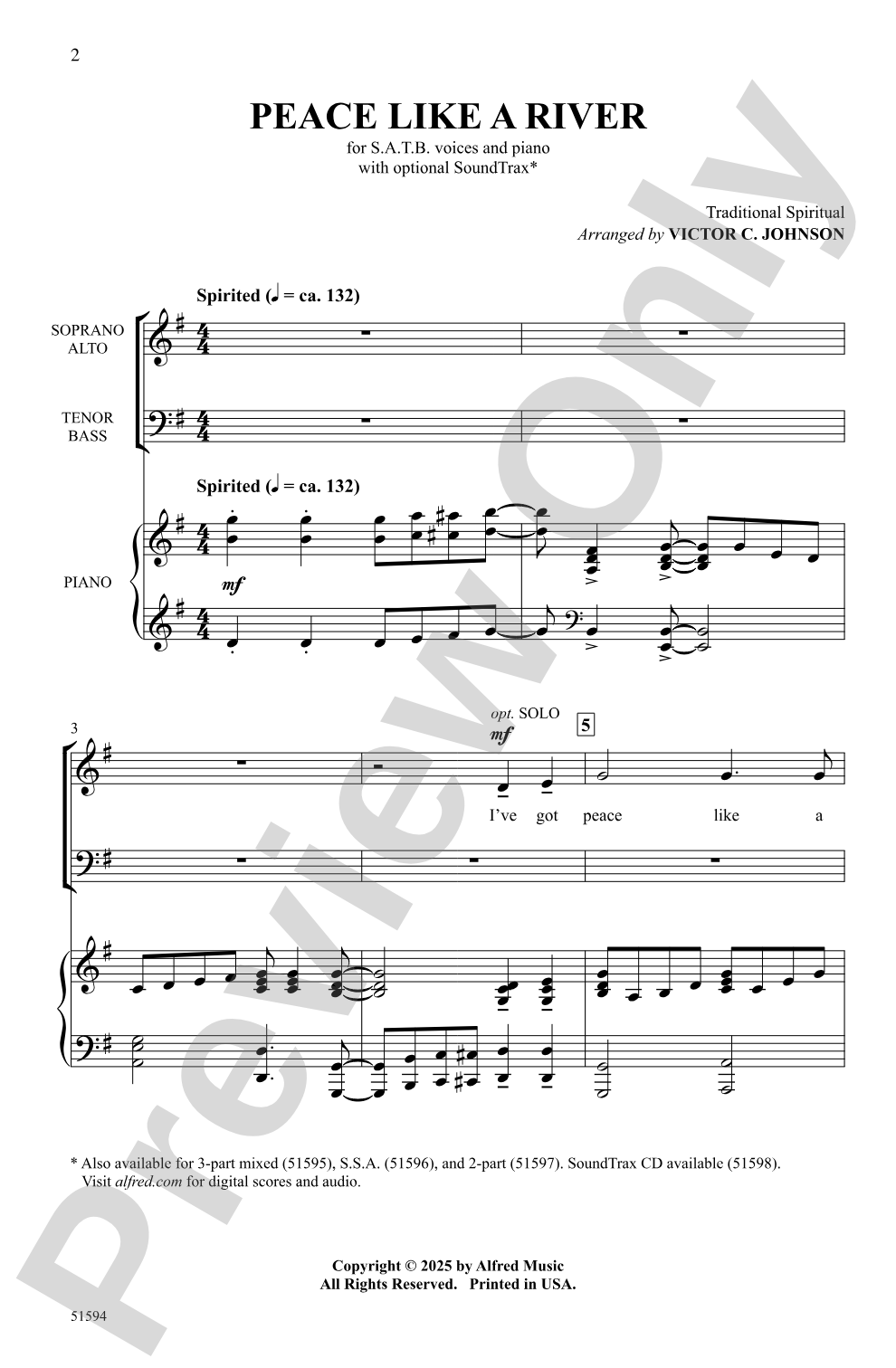 Peace Like a River: SATB Choral Octavo