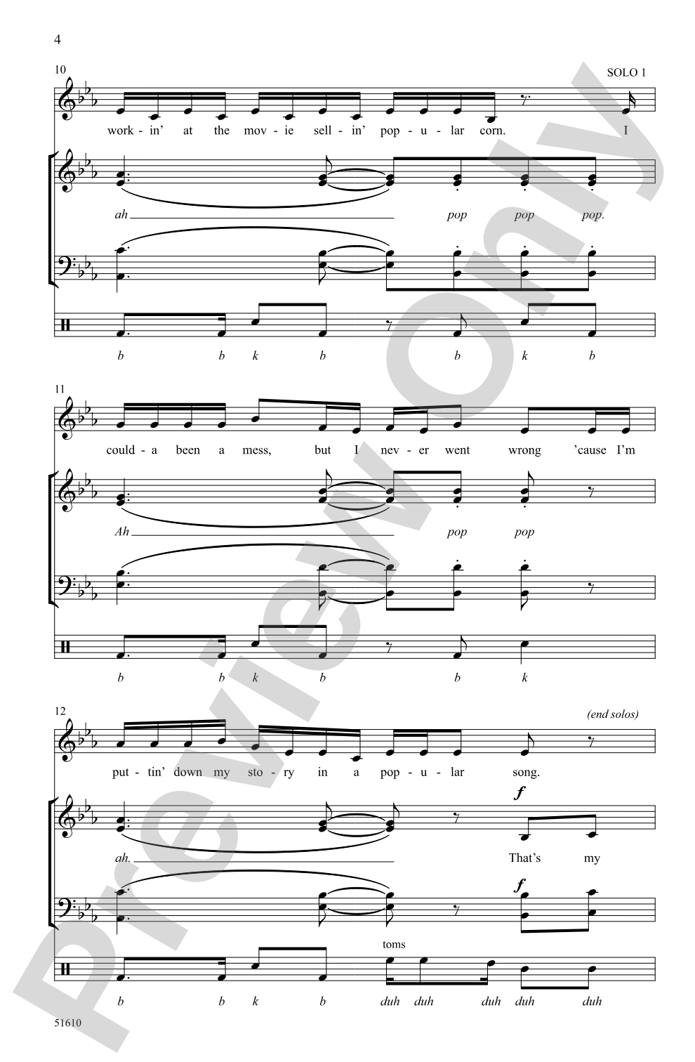 Popular Song: SATB <i>a cappella</i> Choral Octavo