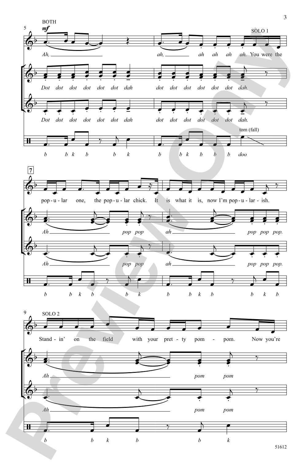 Popular Song: SSA <i>a cappella</i> Choral Octavo