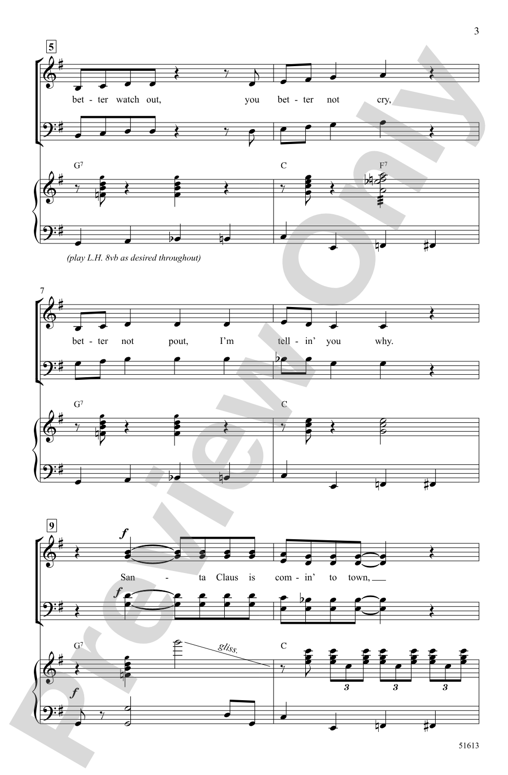 Santa Claus Is Comin' to Town: SATB Choral Octavo