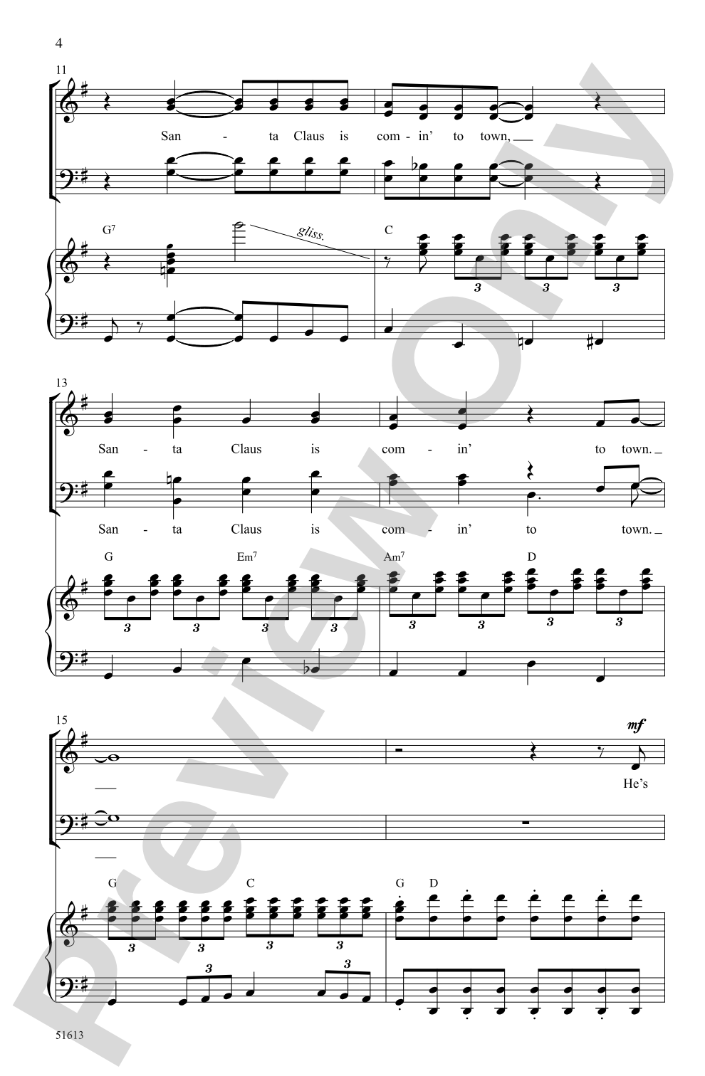 Santa Claus Is Comin' to Town: SATB Choral Octavo