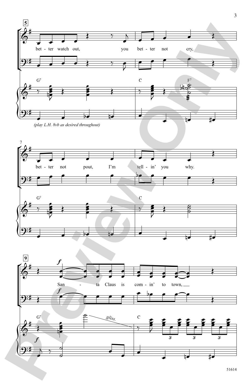 Santa Claus Is Comin' to Town: SAB Choral Octavo