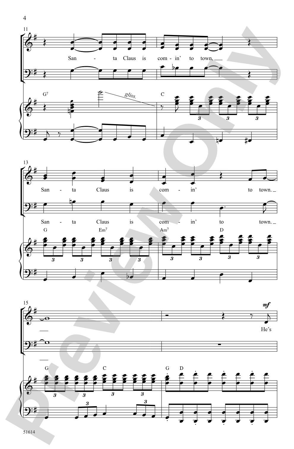 Santa Claus Is Comin' to Town: SAB Choral Octavo