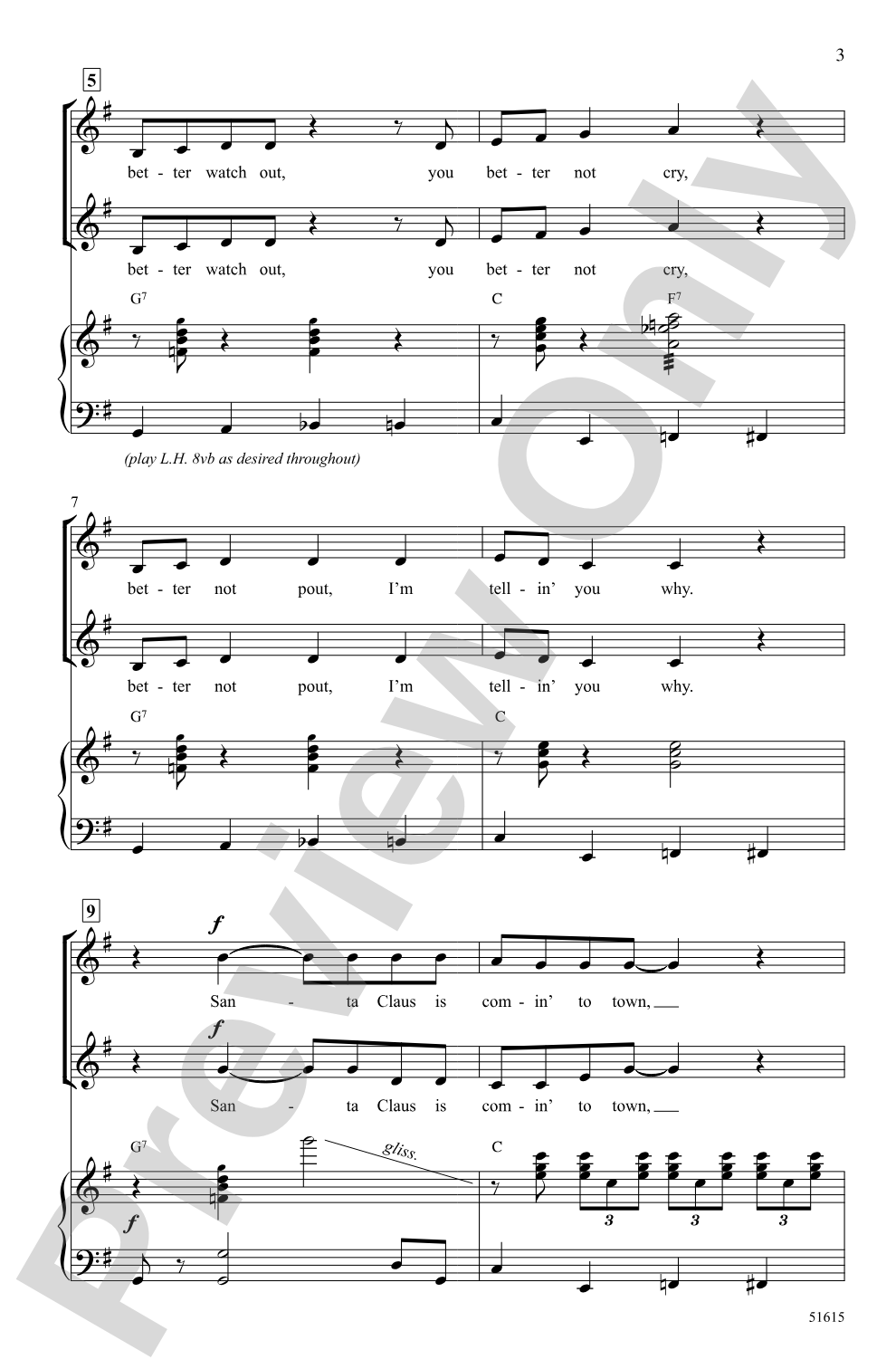 Santa Claus Is Comin' to Town: 2-Part Choral Octavo