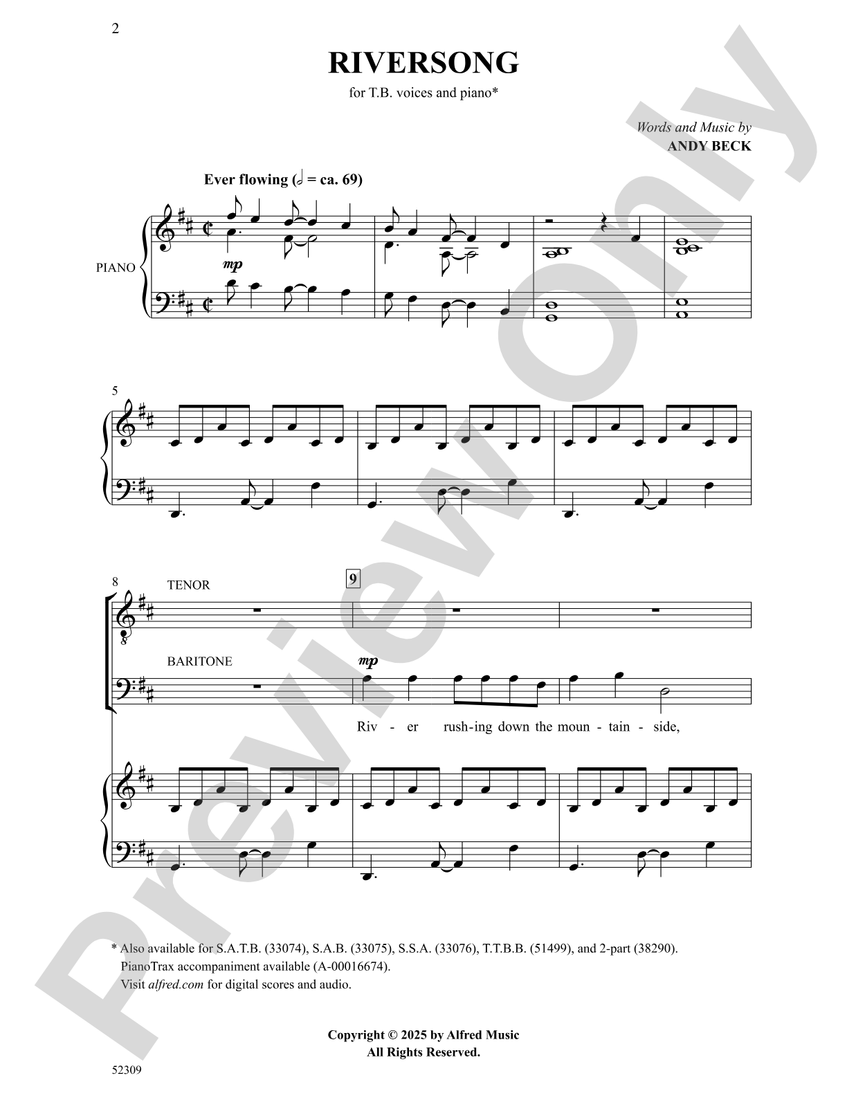Riversong: TB Choral Octavo