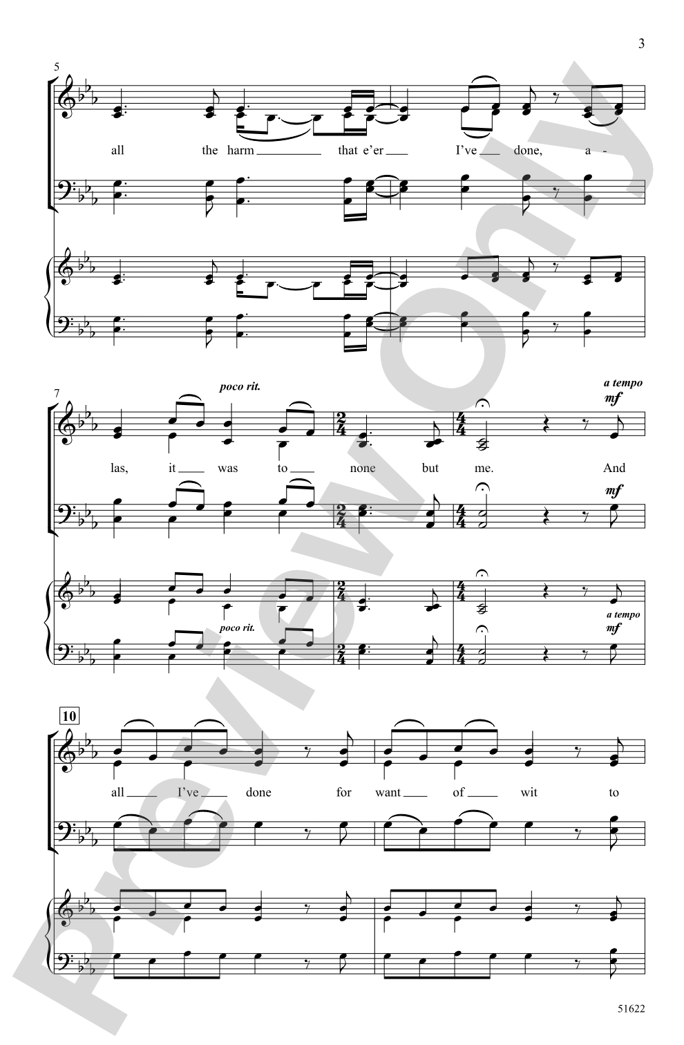The Parting Glass: SATB <i>a cappella</i> Choral Octavo