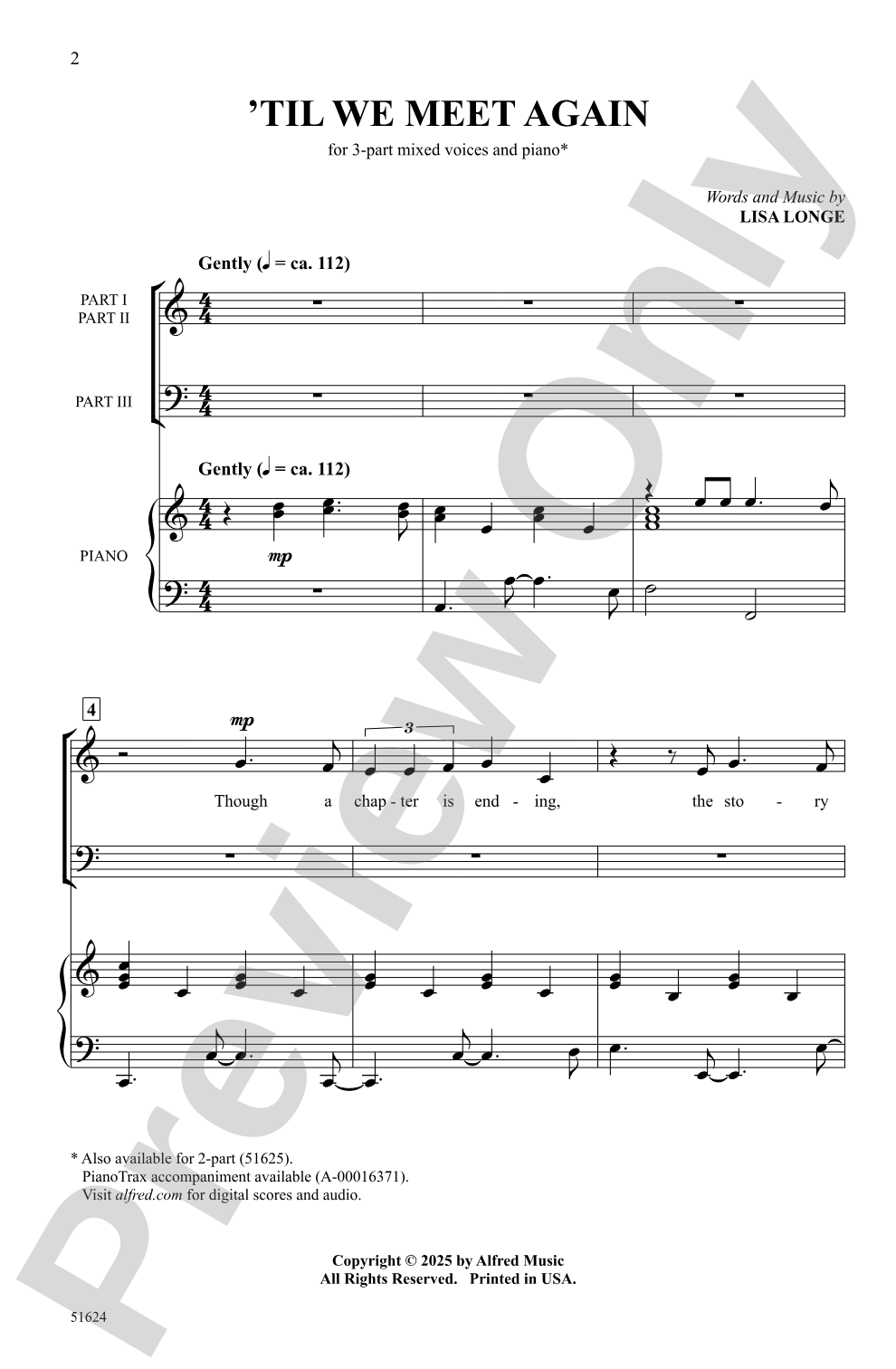 'Til We Meet Again: 3-Part Mixed Choral Octavo