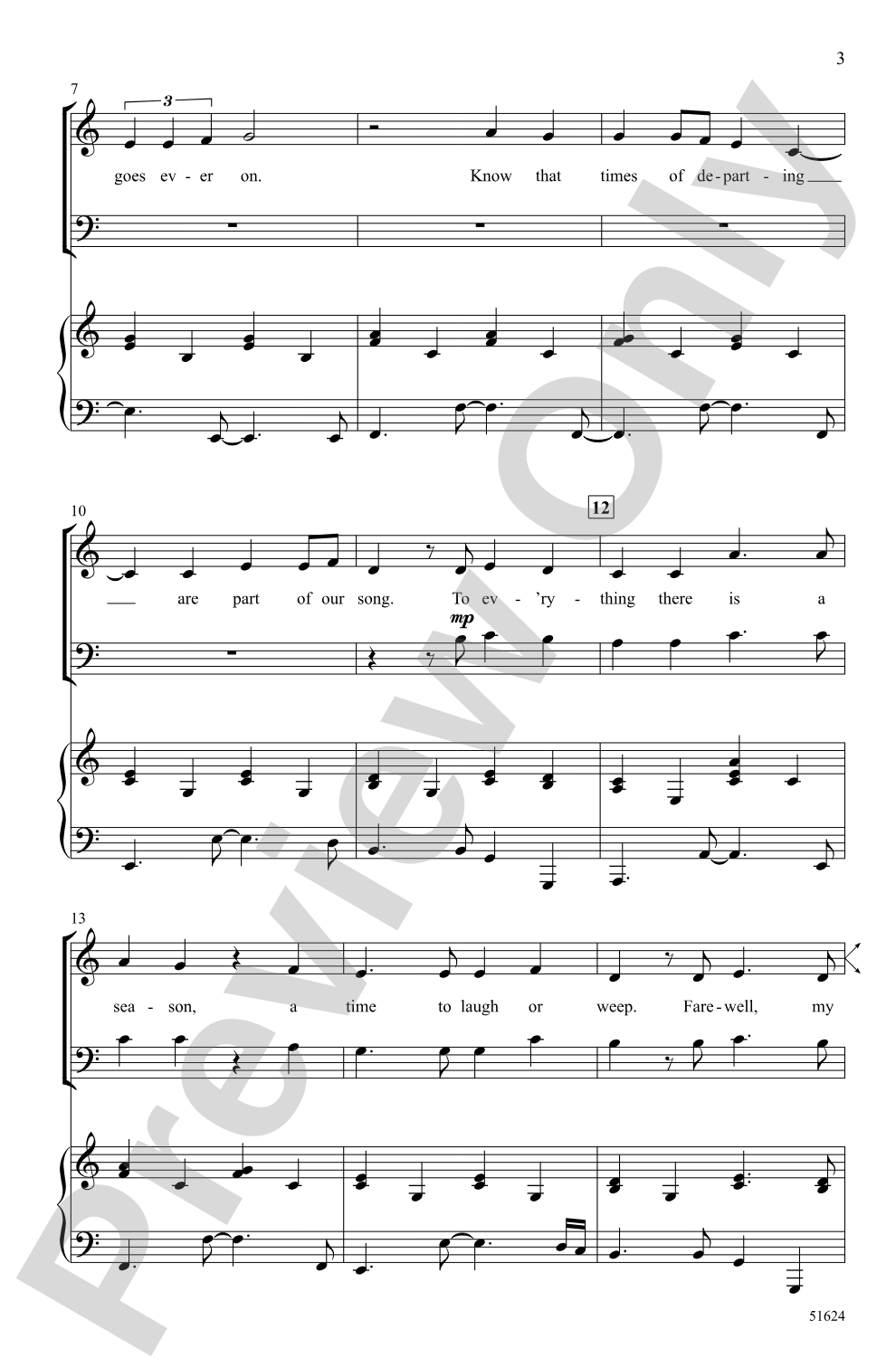 'Til We Meet Again: 3-Part Mixed Choral Octavo
