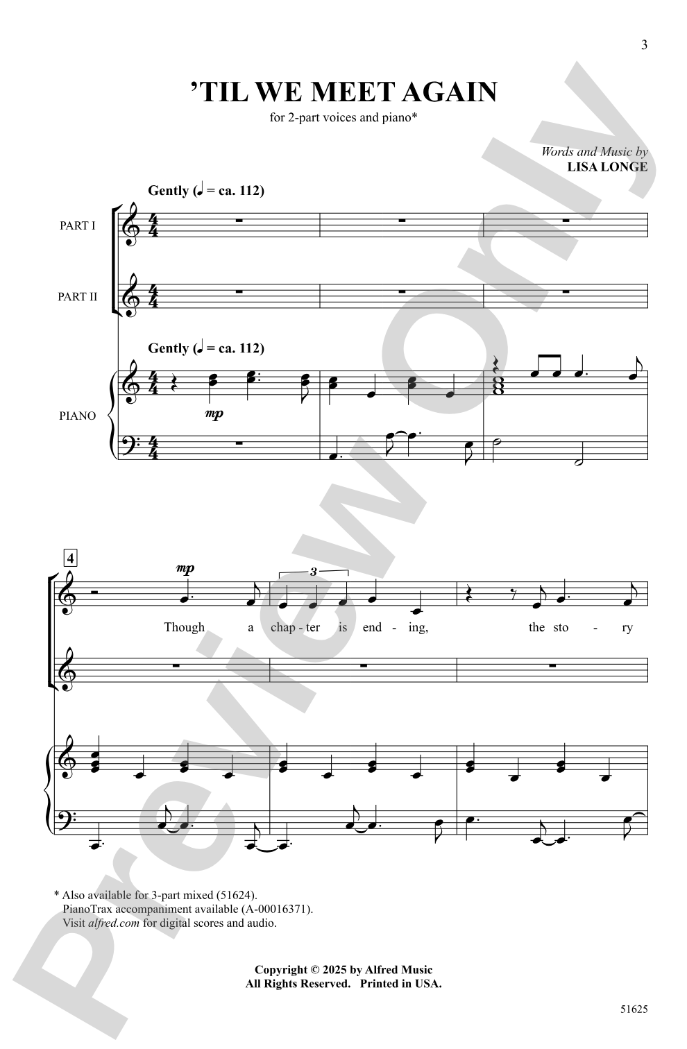 'Til We Meet Again: 2-Part Choral Octavo