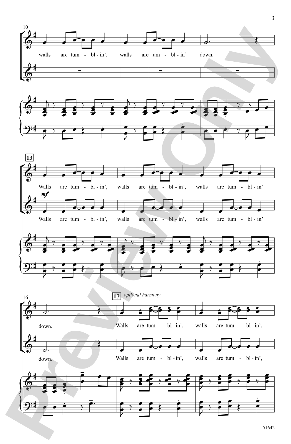 Walls Come Down: 2-Part/SSA Choral Octavo