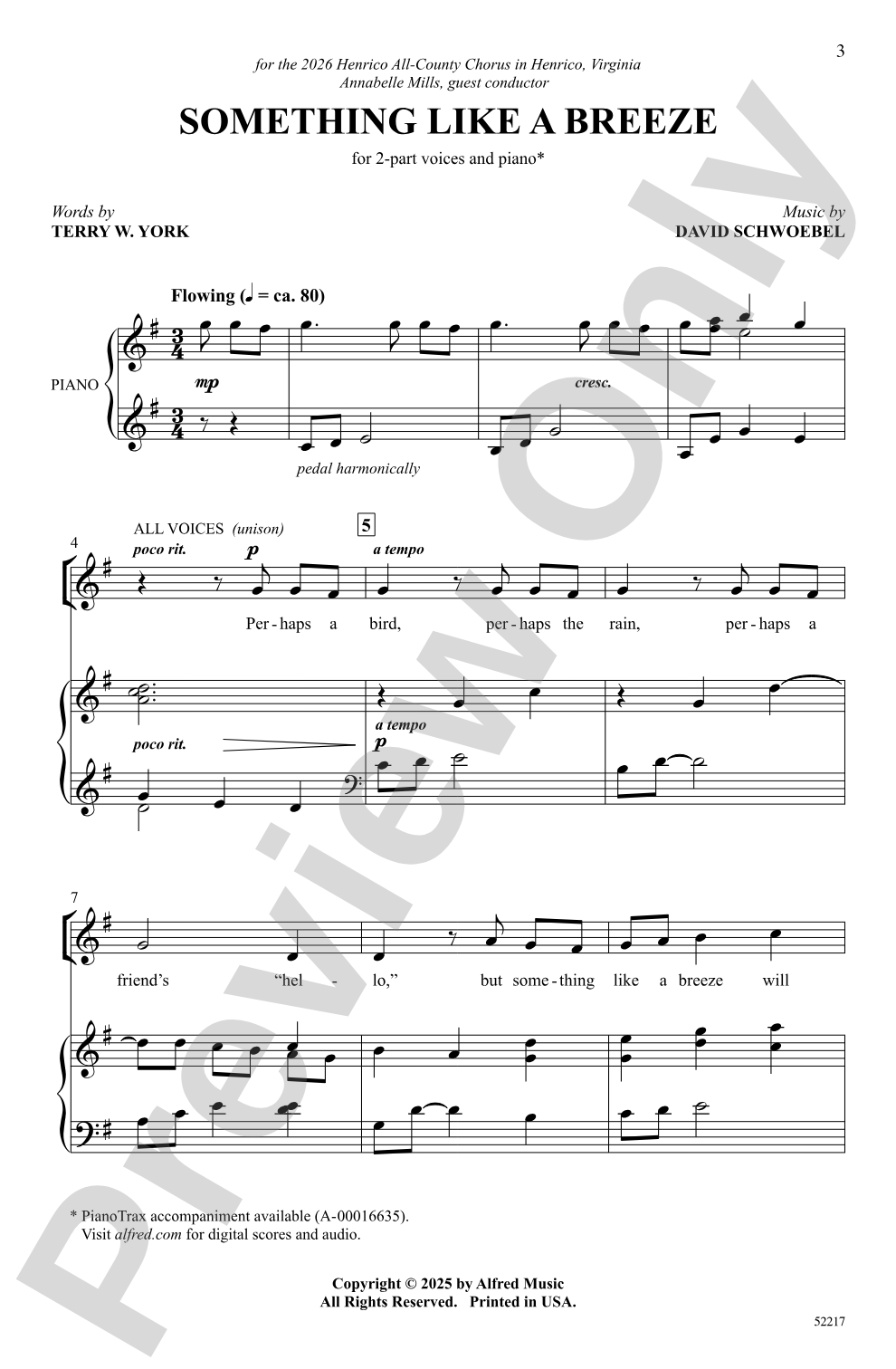 Something Like a Breeze: 2-Part Choral Octavo