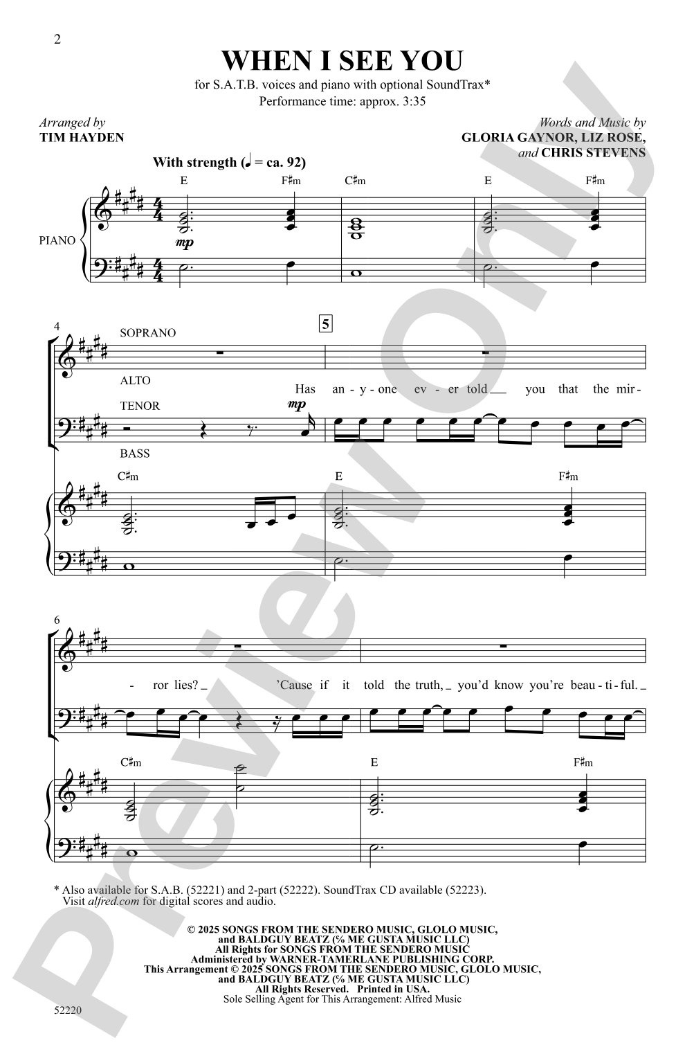 When I See You: SATB Choral Octavo