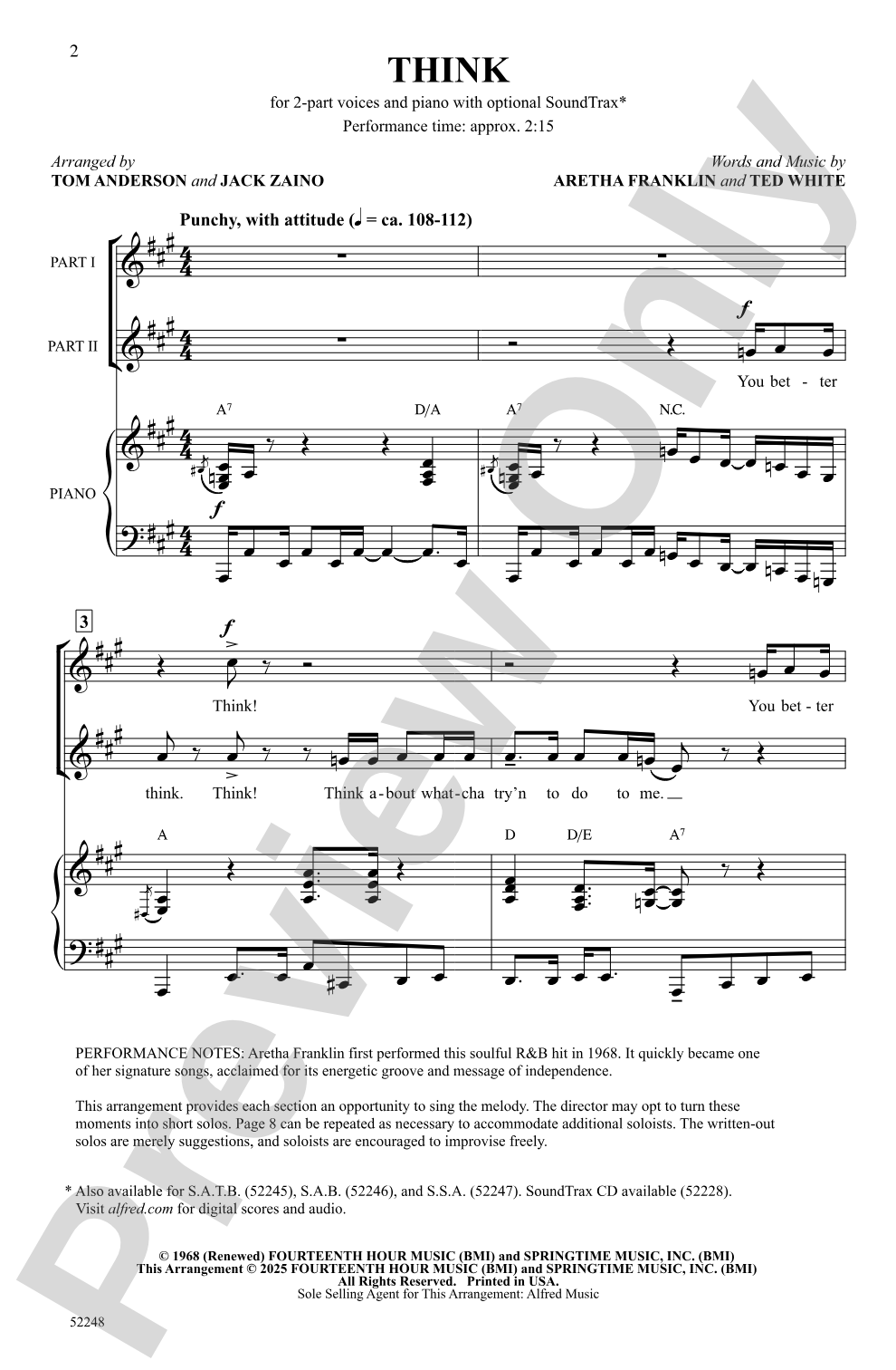 Think: 2-Part Choral Octavo