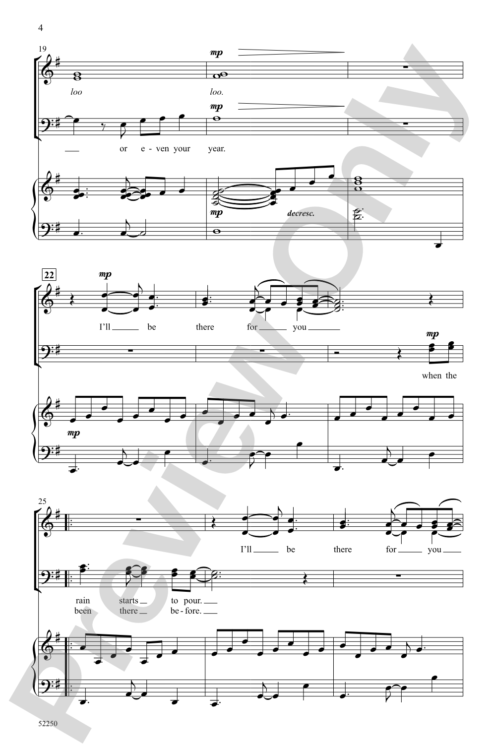 I'll Be There for You: SATB Choral Octavo
