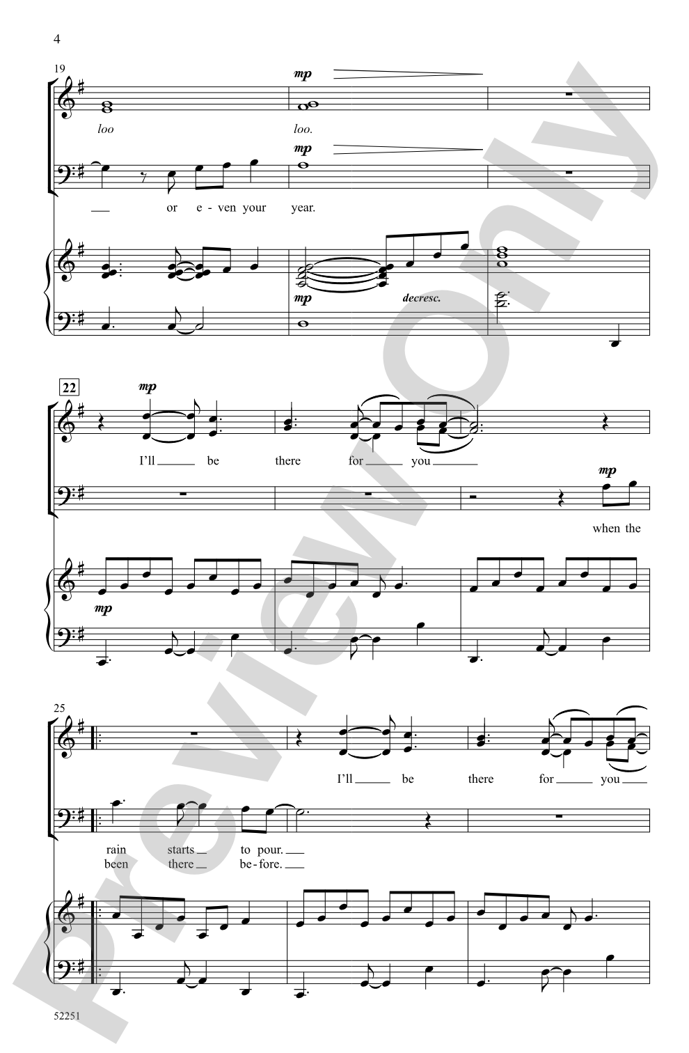 I'll Be There for You: 3-Part Mixed/SAB Choral Octavo