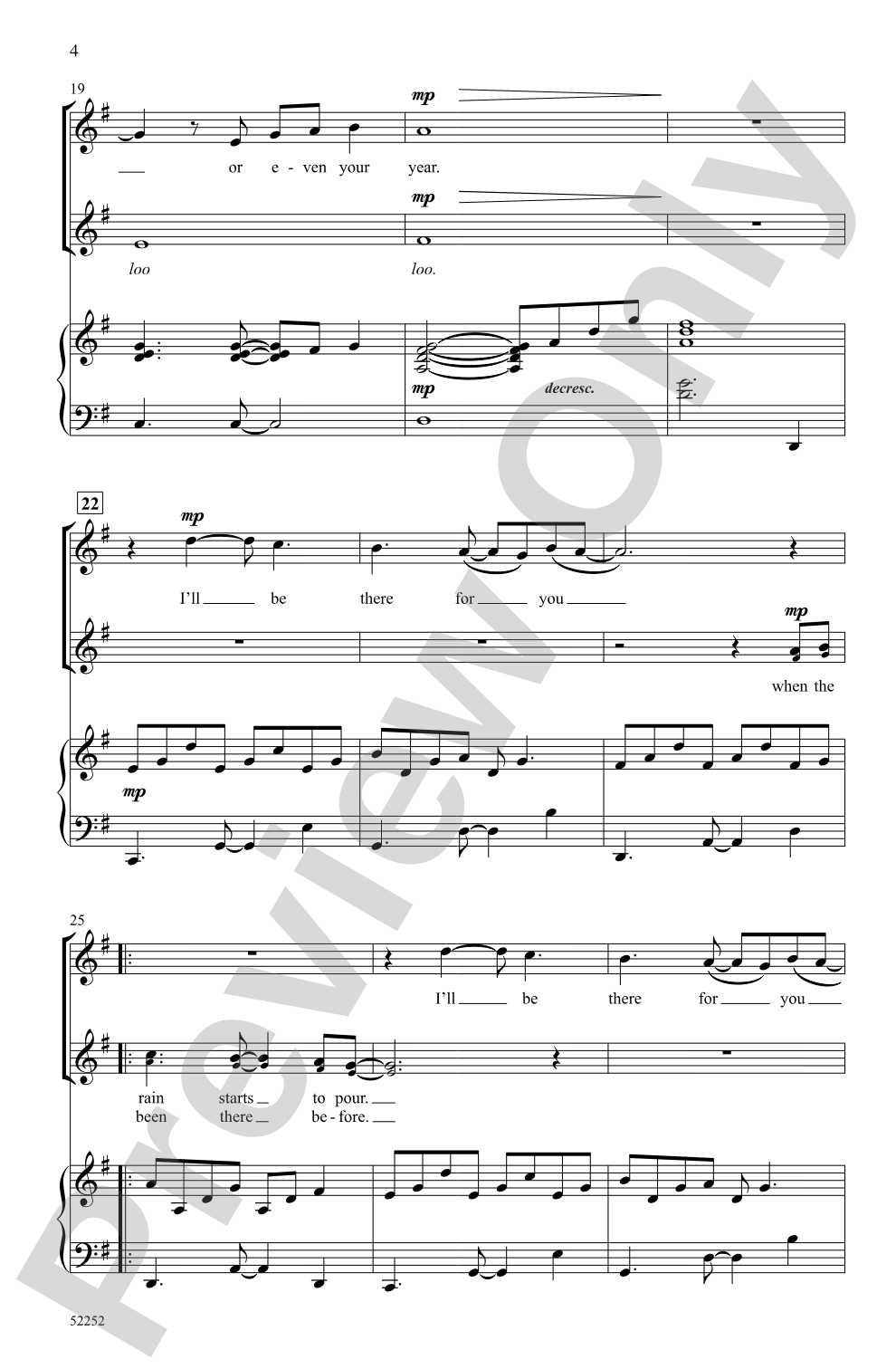 I'll Be There for You: 2-Part/SSA Choral Octavo