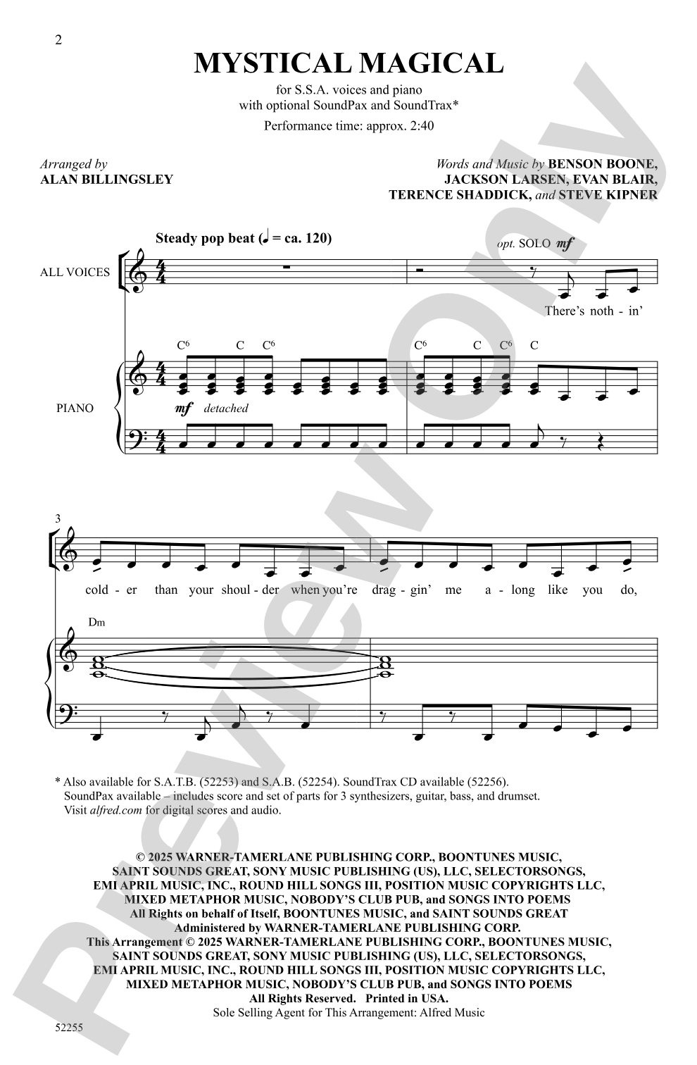 Mystical Magical: SSA Choral Octavo