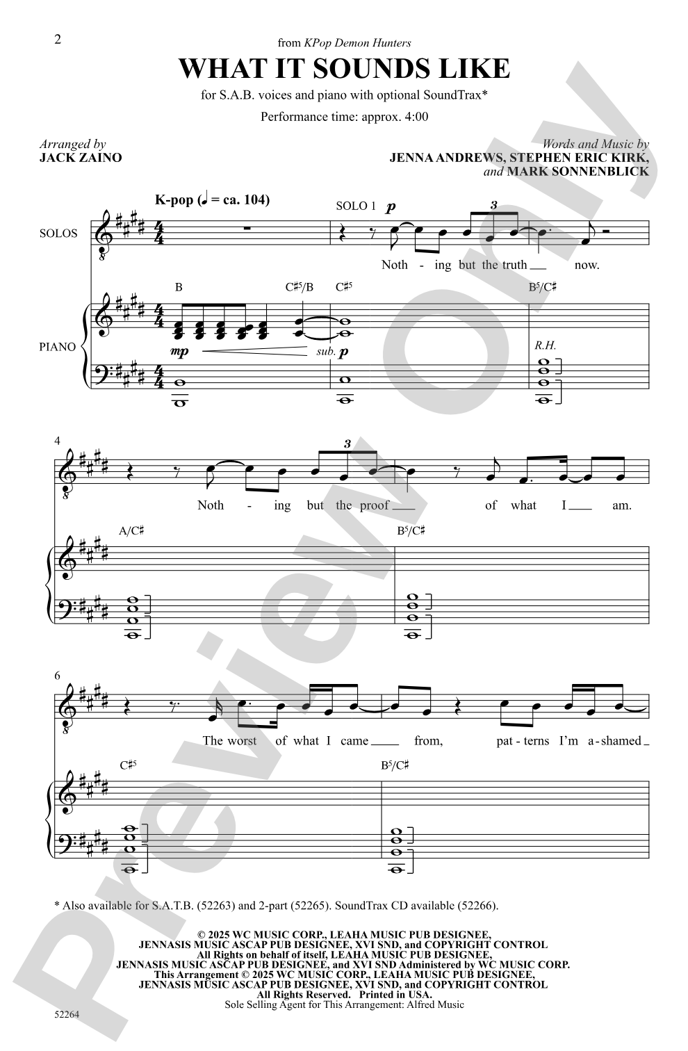 What It Sounds Like: SAB Choral Octavo