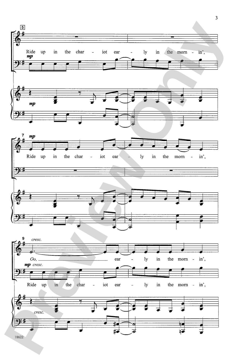 Ride Up in the Chariot: SAB Choral Octavo