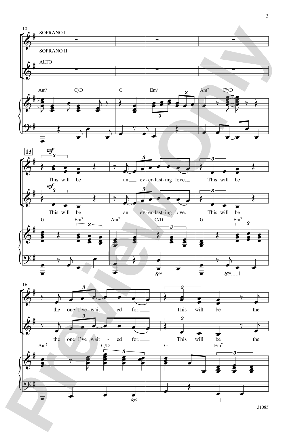 This Will Be (An Everlasting Love): SSA Choral Octavo