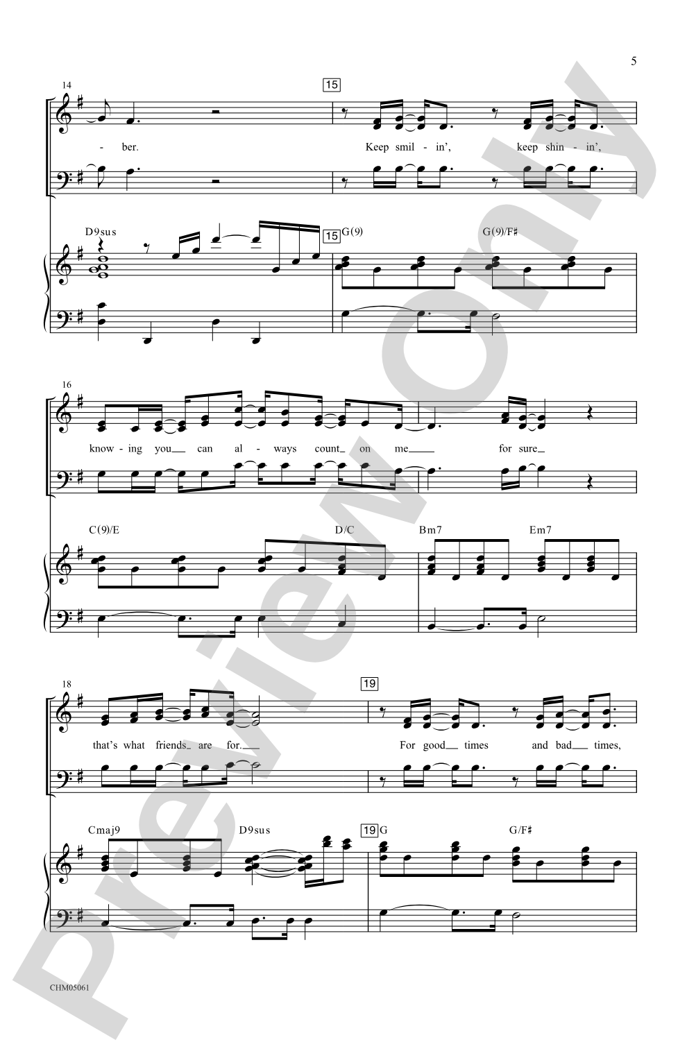 That's What Friends Are For: 3-Part Mixed Choral Octavo
