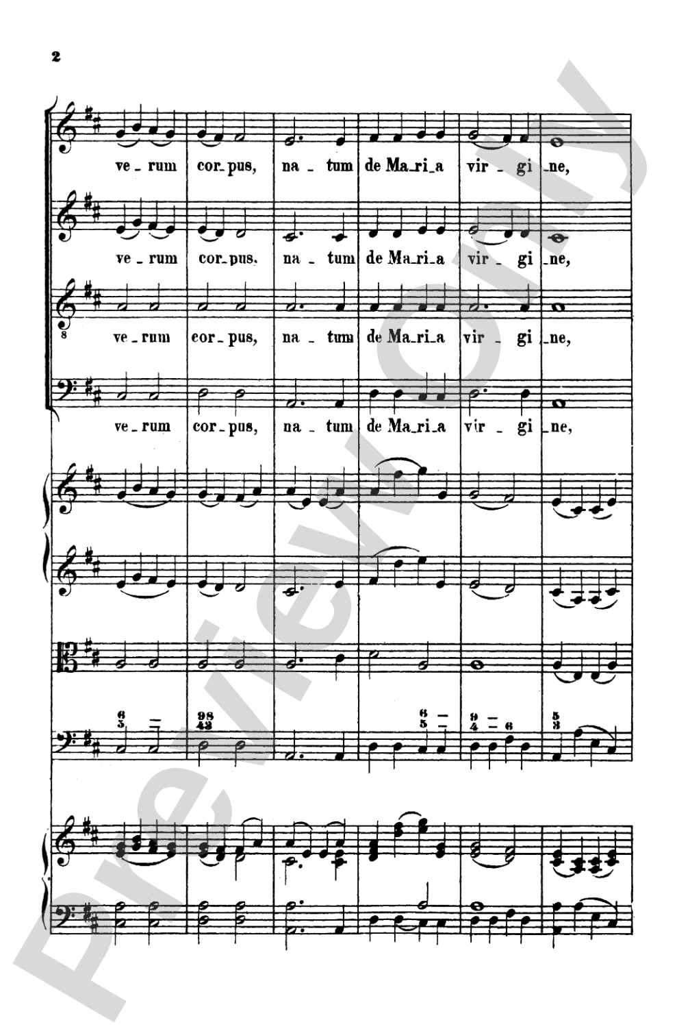 Ave Verum Corpus, K. 618: SATB Choral Full score