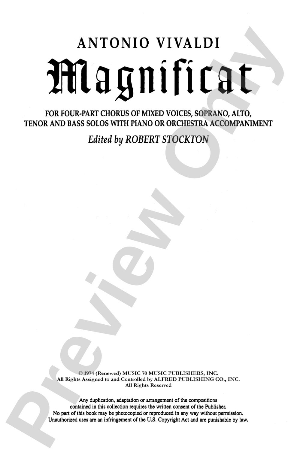 Magnificat: SATB & SATB Soli Choral